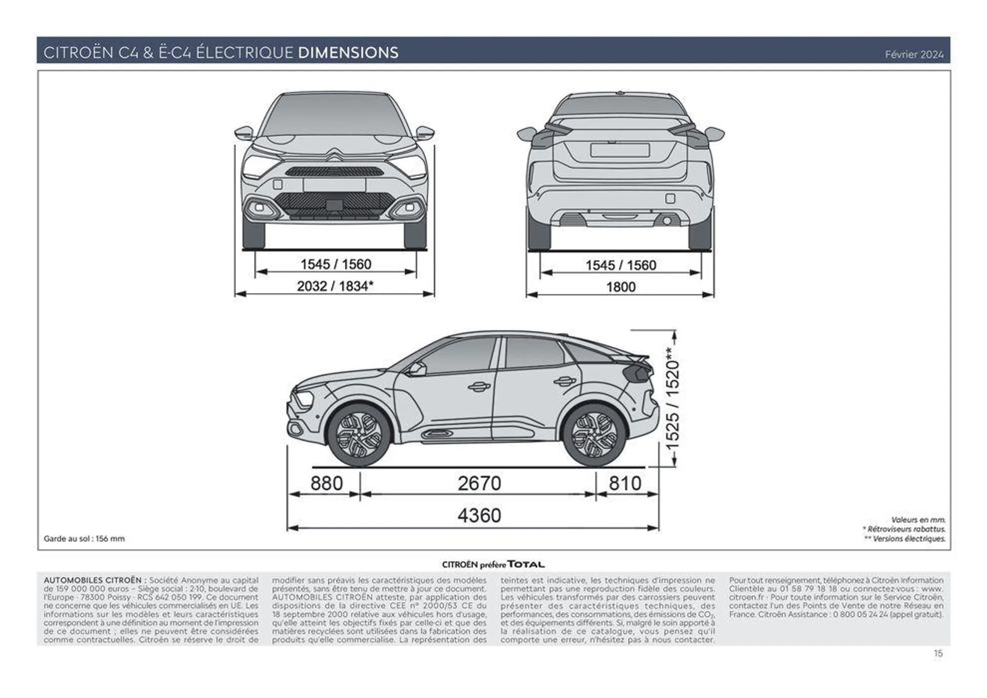 Ë-C4 ÉLECTRIQUE ET C4 - Versions et caractéristiques du 11 mars au 31 décembre 2024 - Catalogue page 15