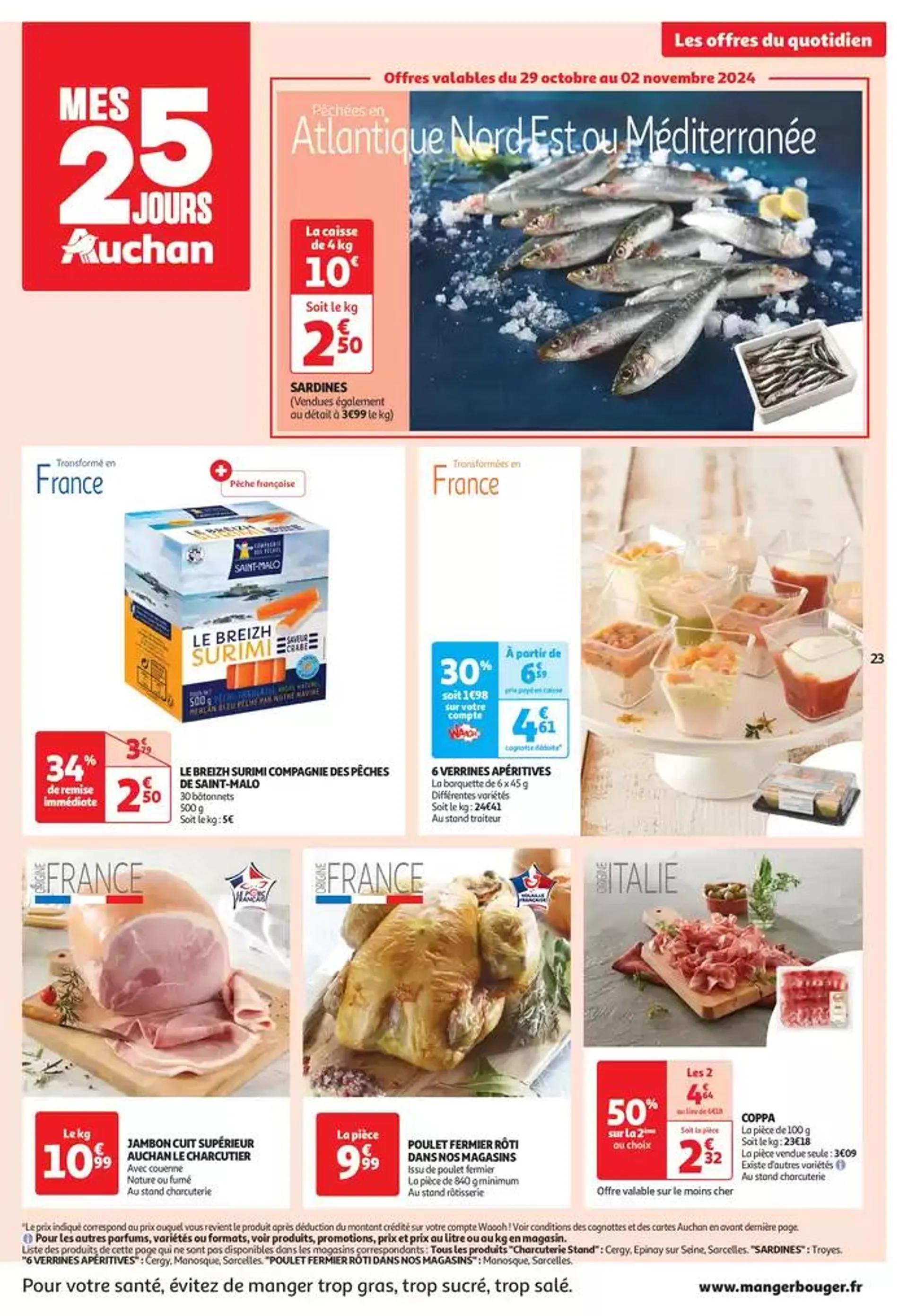 Top depart : 25 jours Auchan  du 29 octobre au 4 novembre 2024 - Catalogue page 23