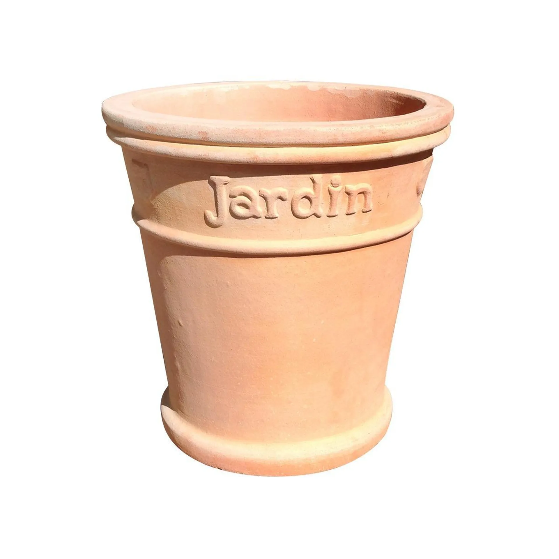 Cache-pot décor jardin en terre cuite - Diamètre 29 x H 29 cm - Marron terracotta