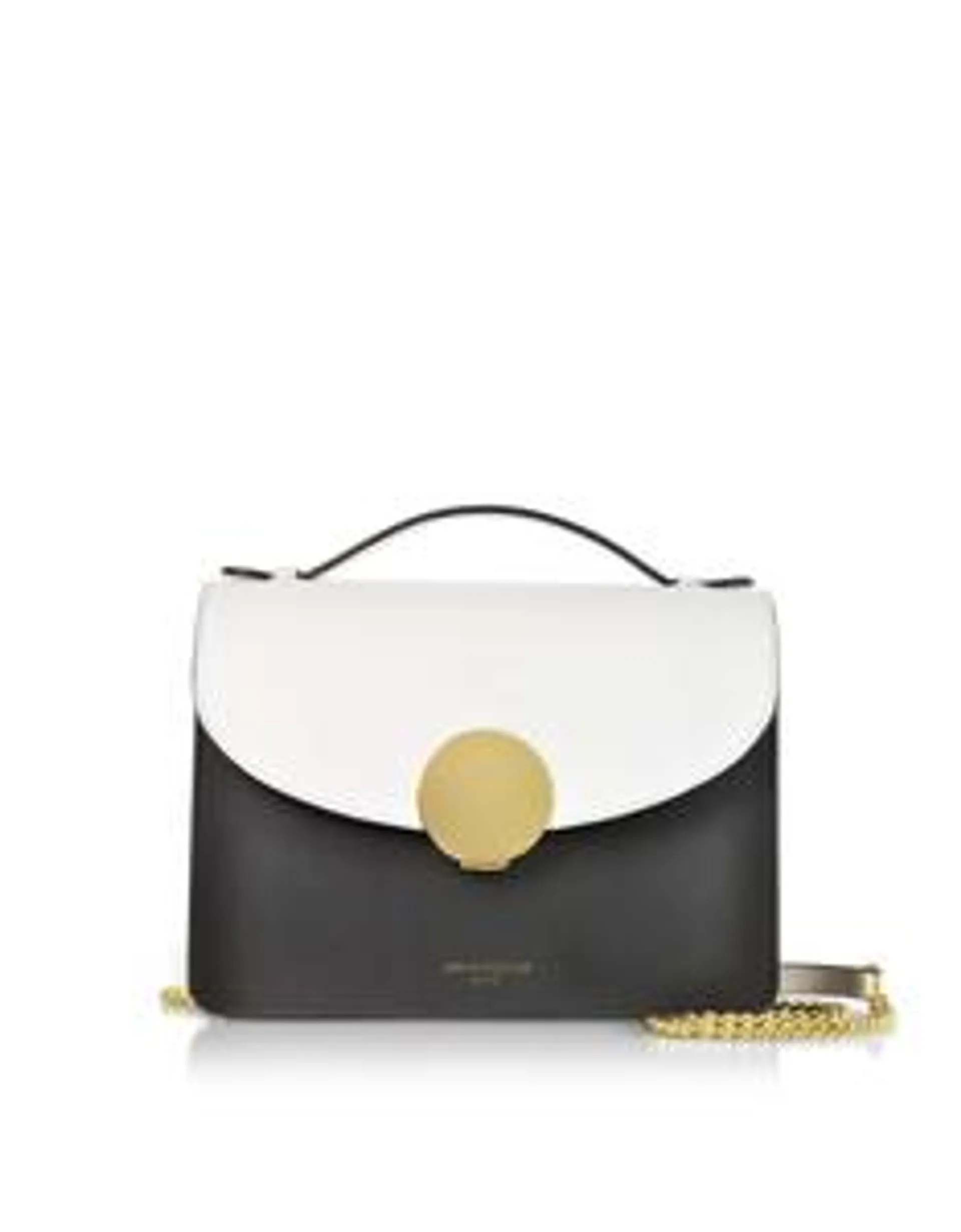 LE PARMENTIER - New Ondina Color Block Flap Top Leather Satchel Bag