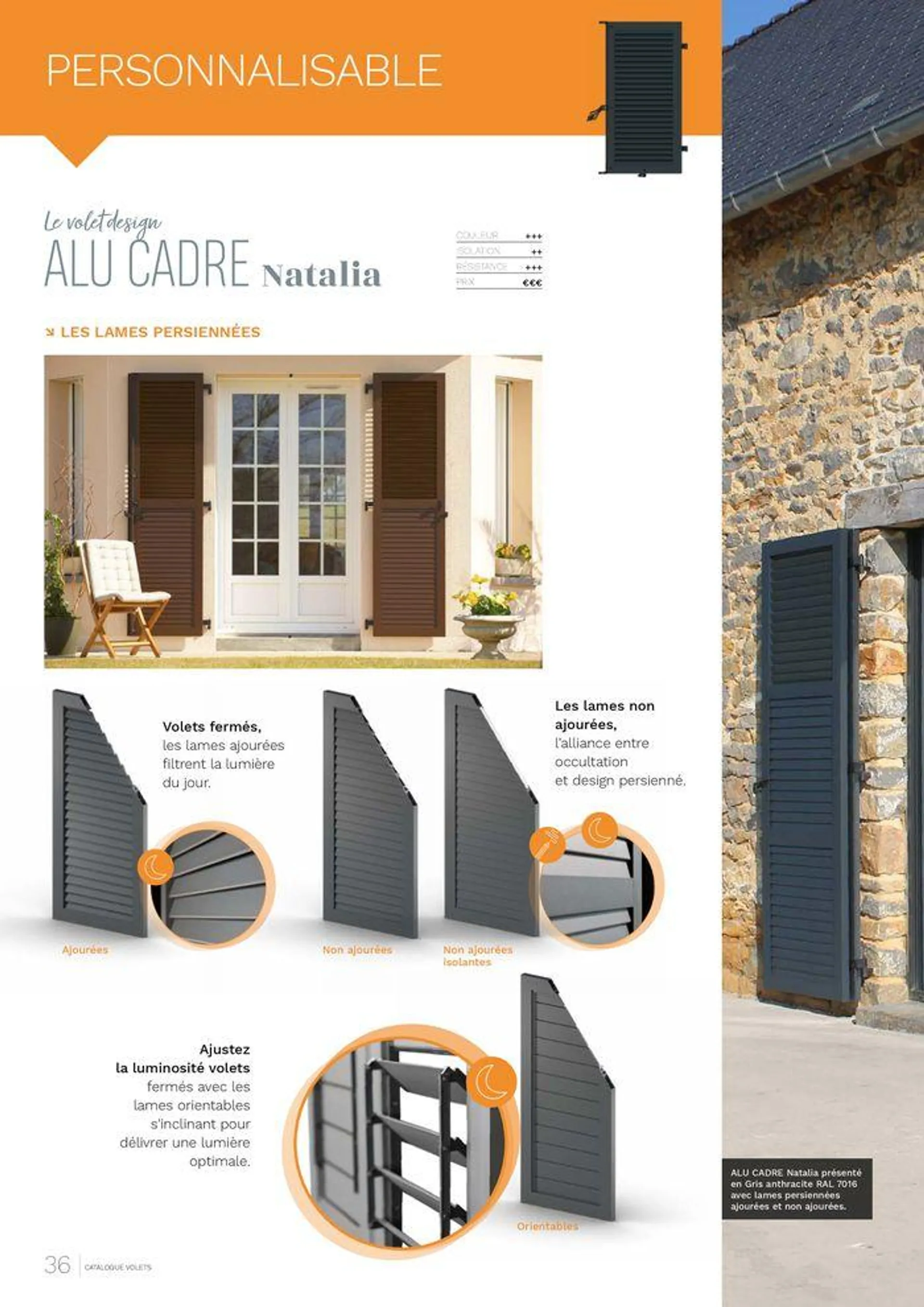 LES CATALOGUES DE MENUISERIE : FENÊTRES, PORTAILS, PORTES D'ENTRÉE ET VOLETS du 20 mai au 31 décembre 2024 - Catalogue page 36