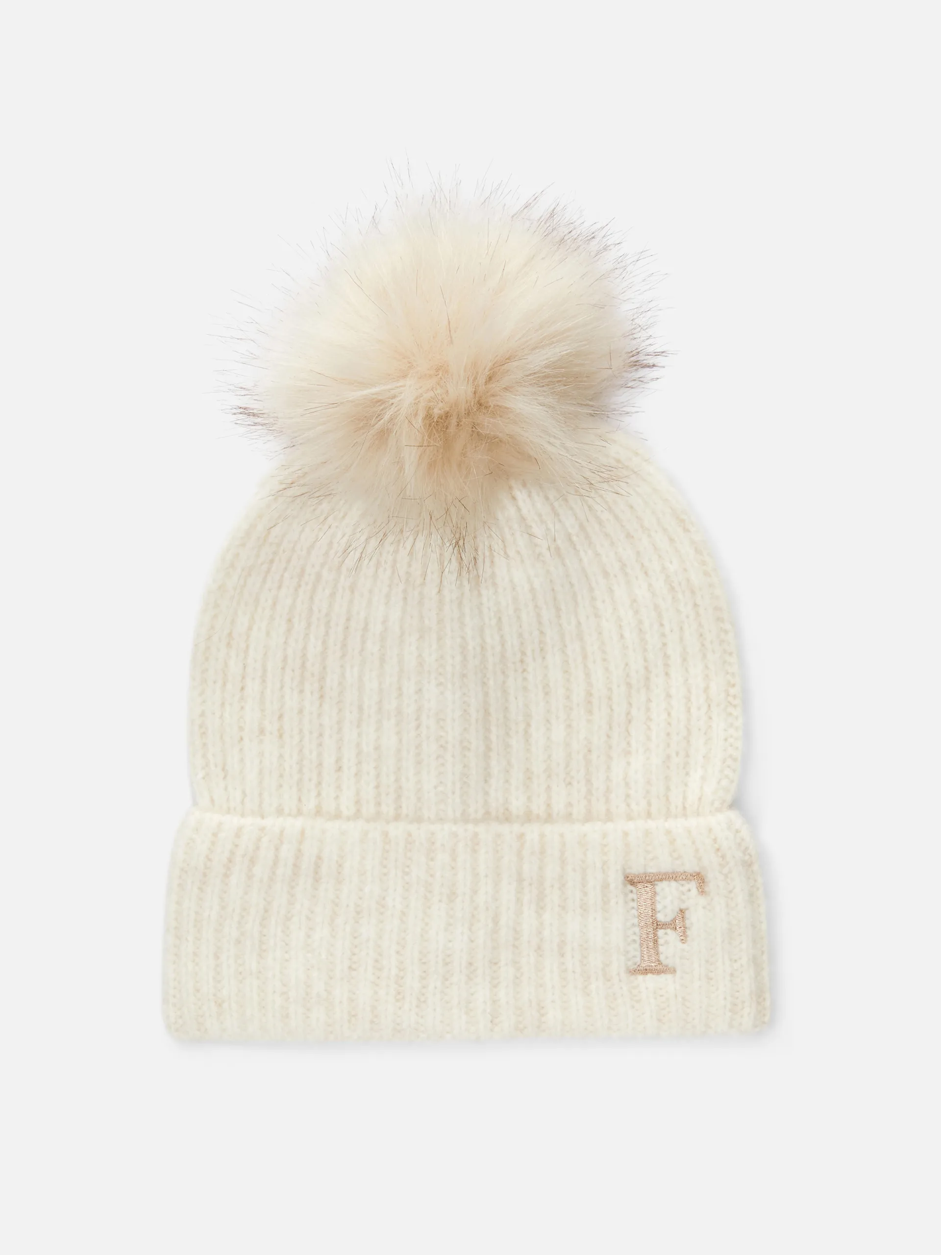 Gorro pompom iniciais bordadas