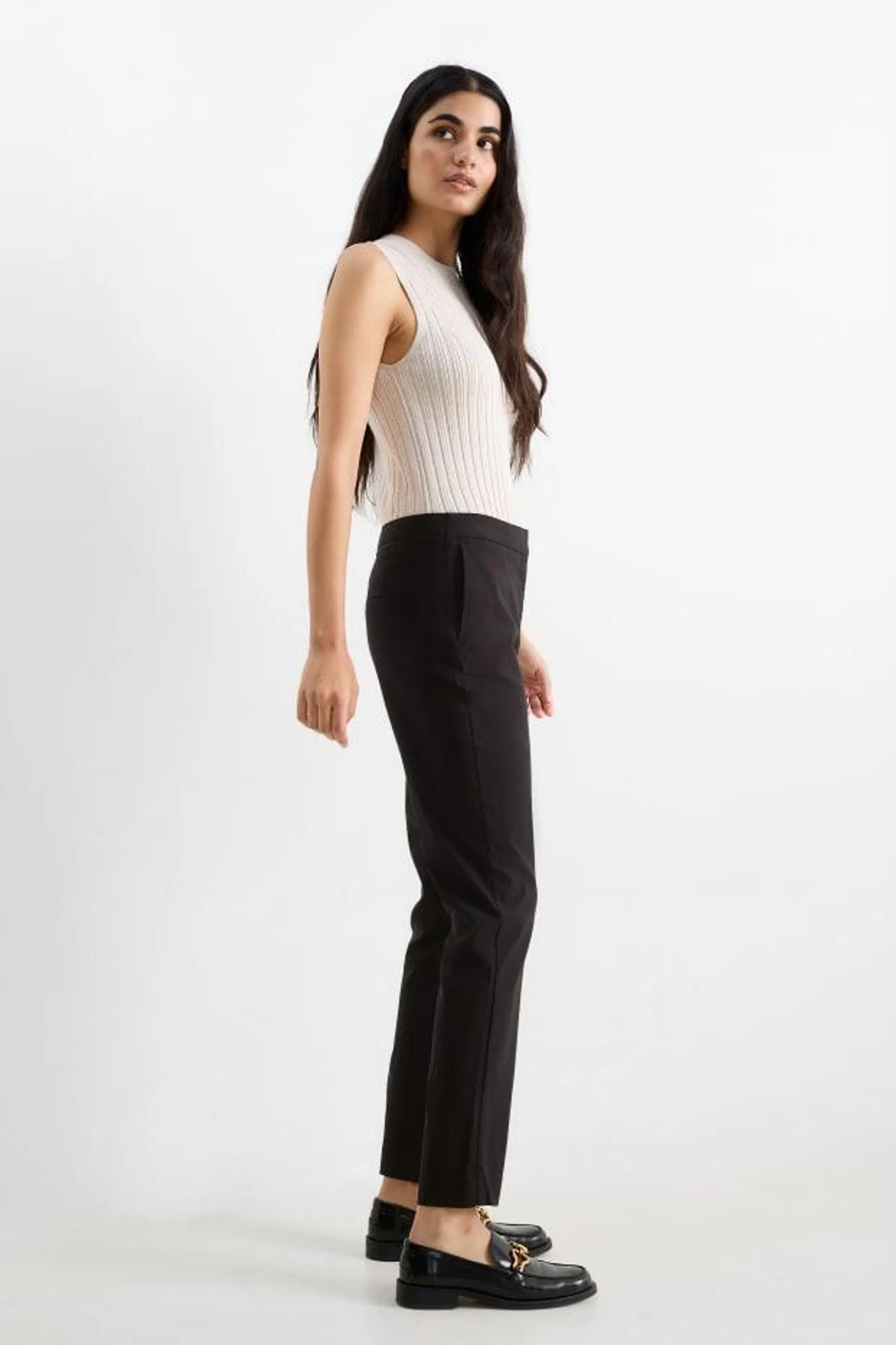 Cloth trousers - mid-rise waist - slim fit