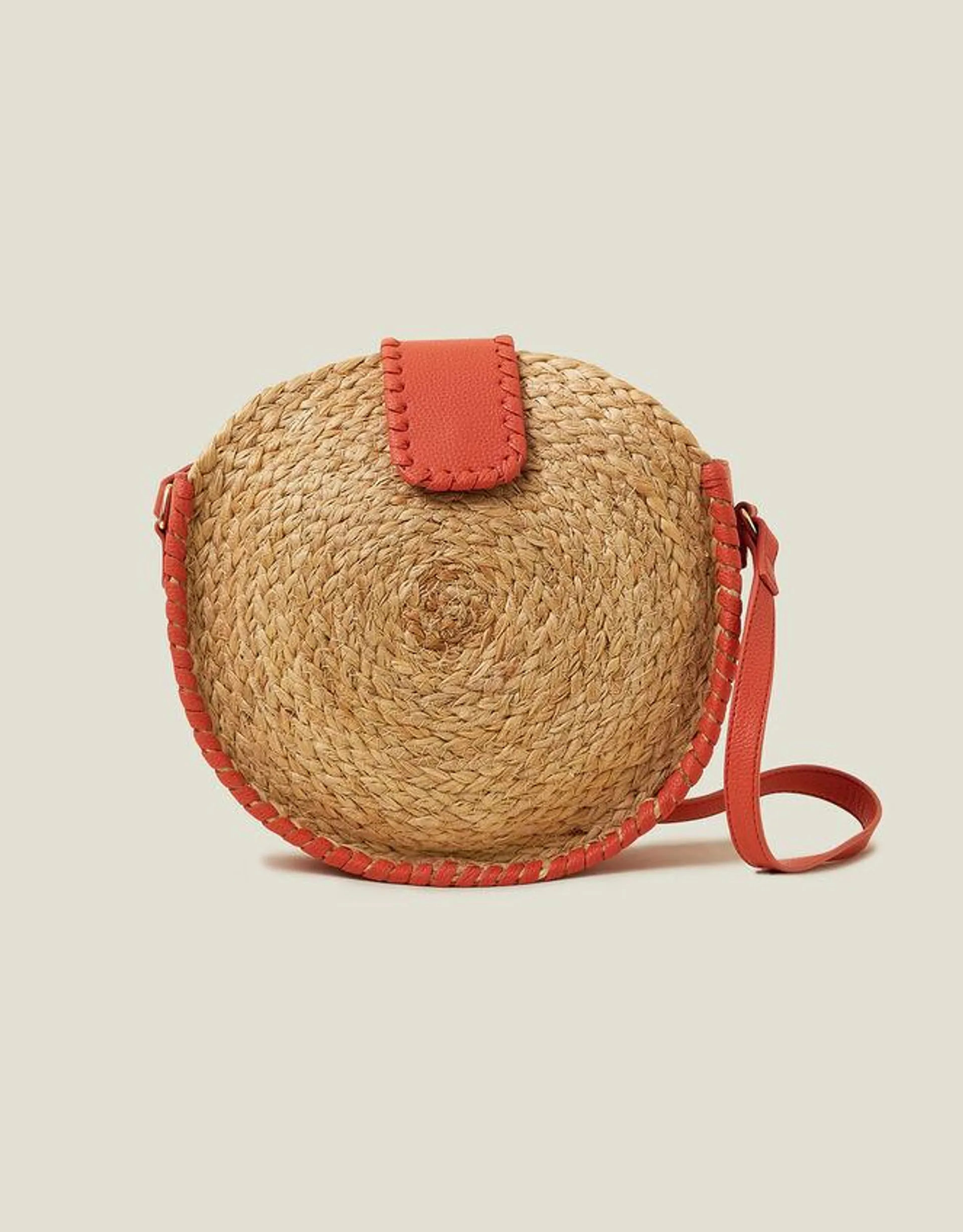 Circle Jute Cross-Body Bag