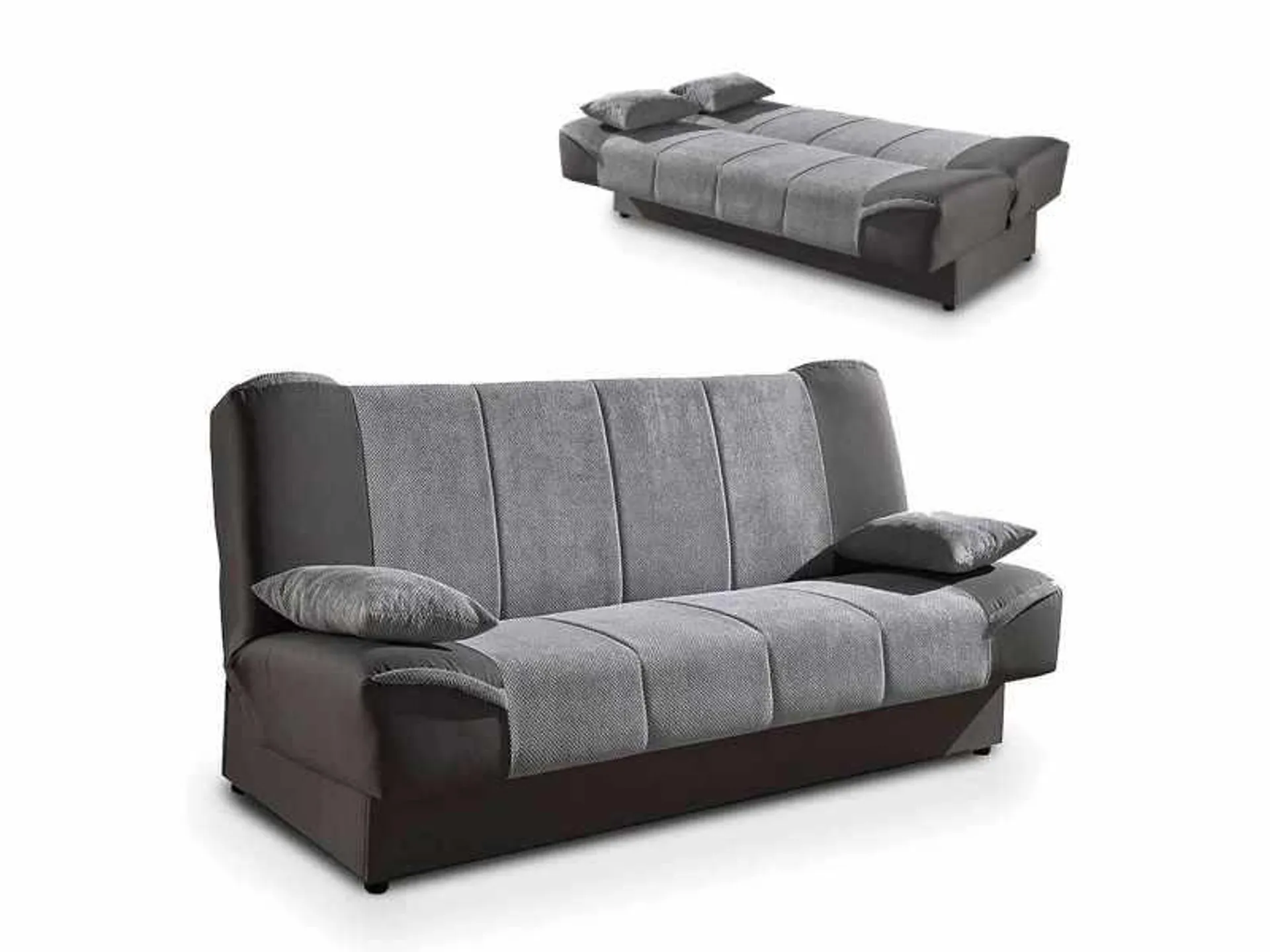 Canapé clic clac gris convertible nati-