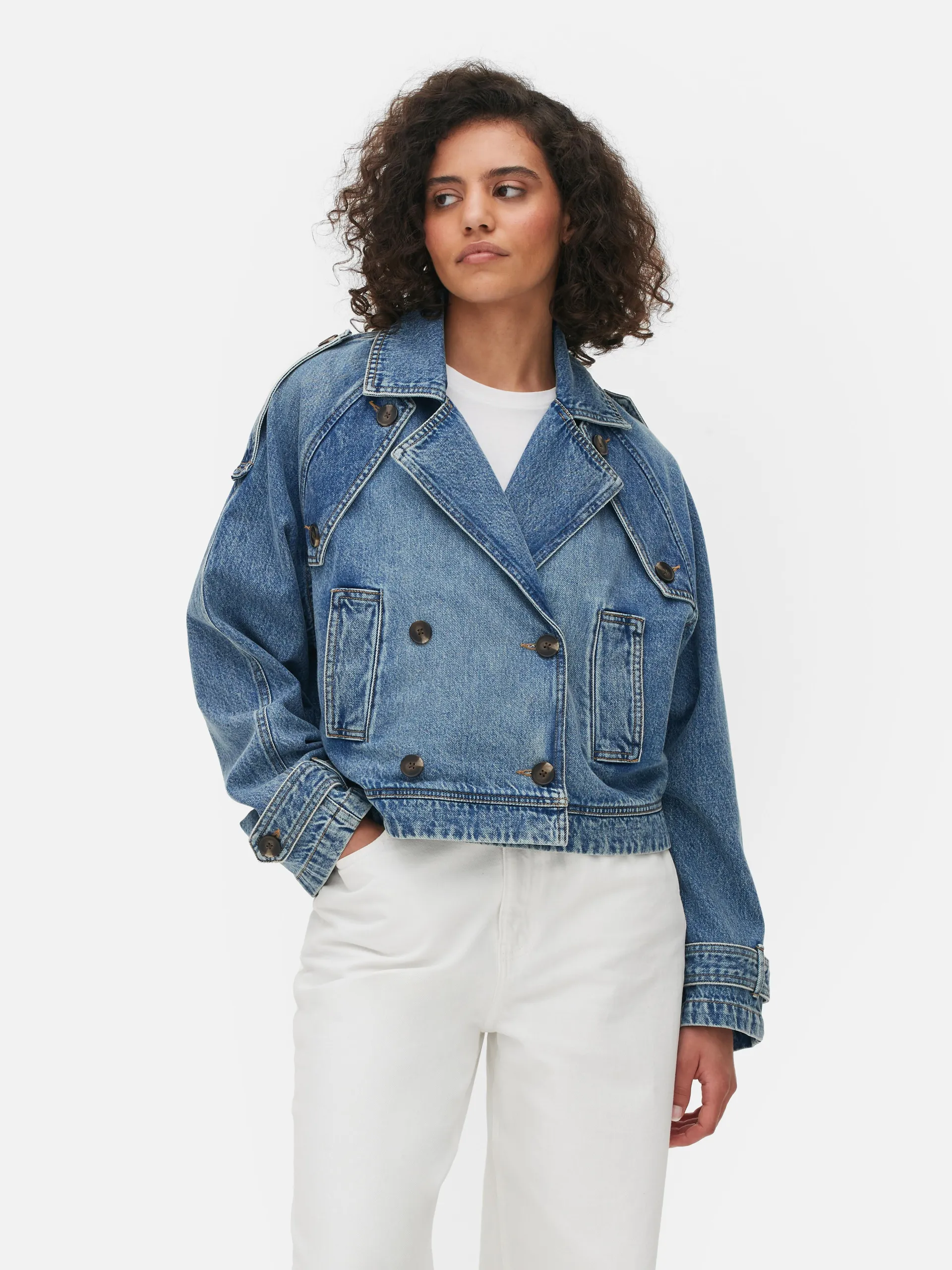 Trench corto in denim