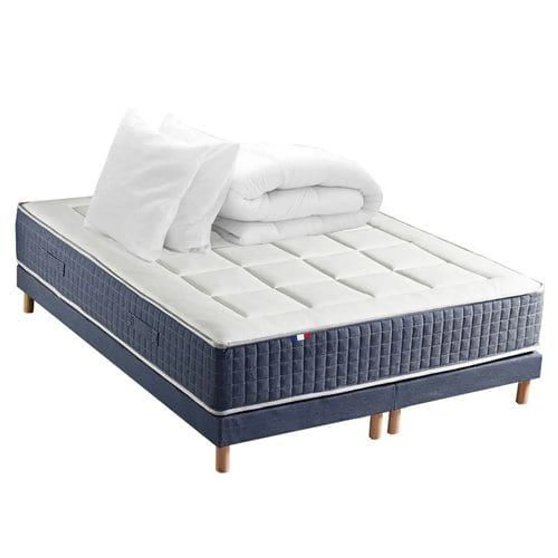 IDLITERIE Pack Matelas Ressort King Style 160x200 Accueil Mémoire De Forme Sommier + Couette + Oreillers