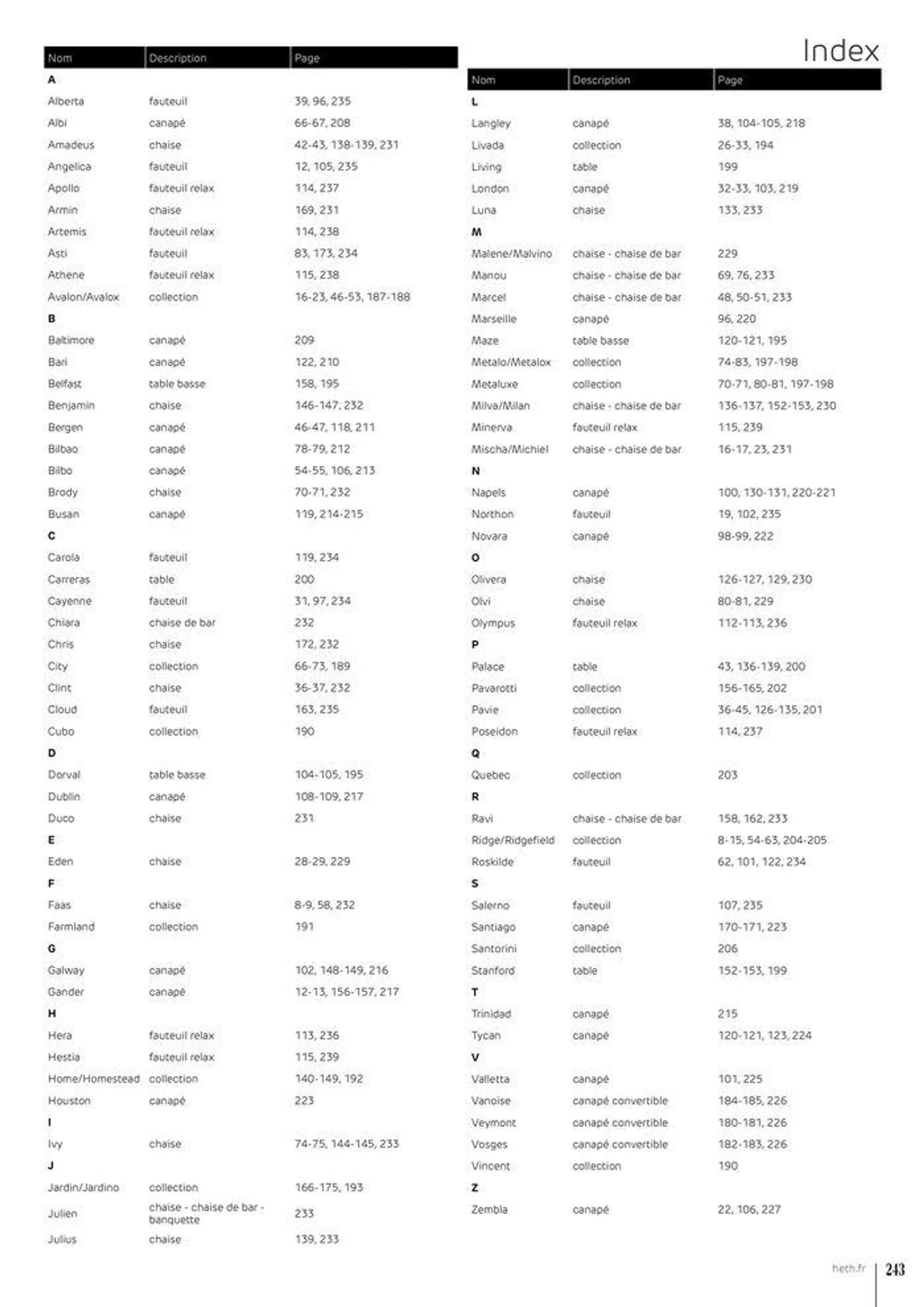 FAUTEUILS ET CANAPÉS  du 15 février au 30 novembre 2024 - Catalogue page 243