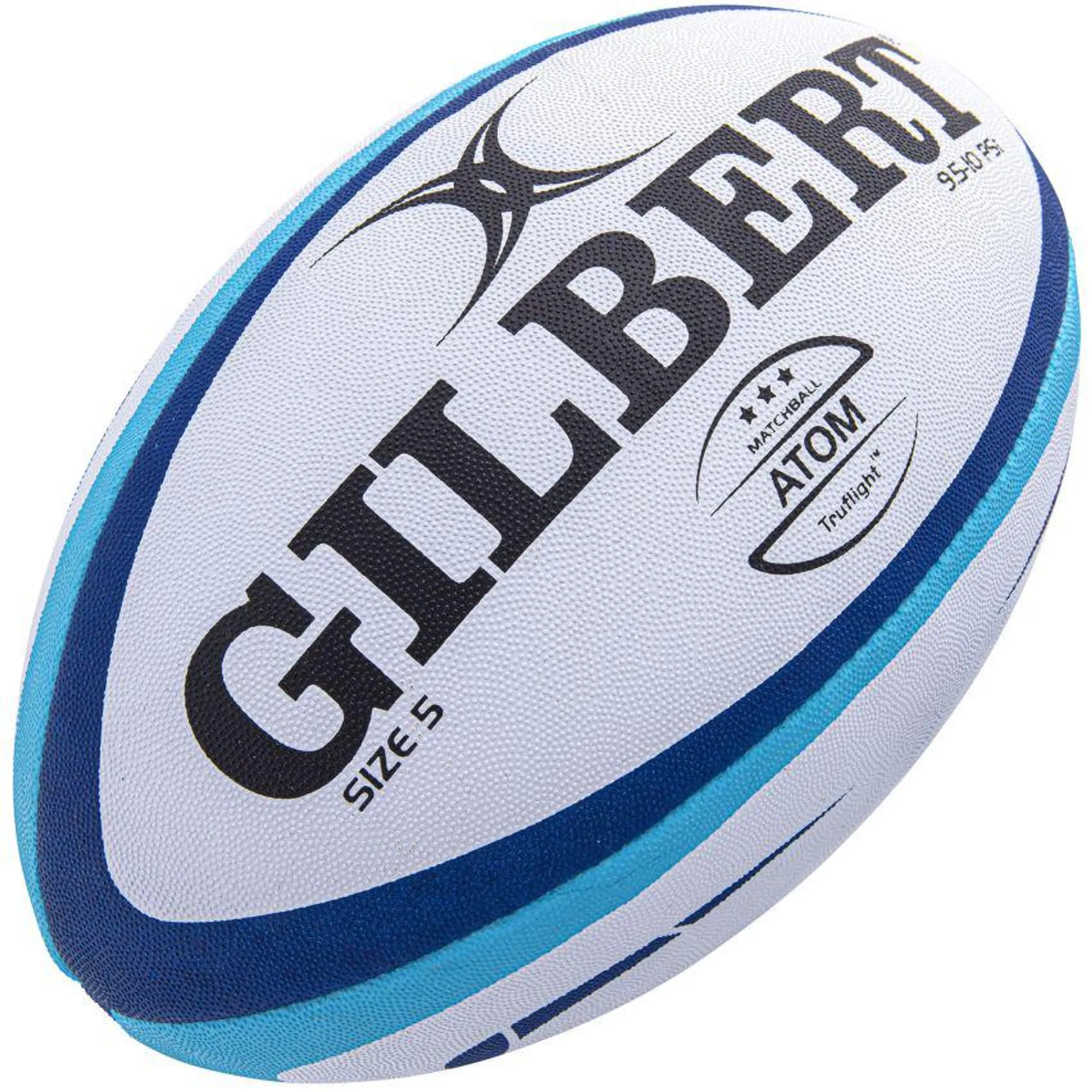 Ballon Rugby Entraînement Atom Bleu Taille 5 - Gilbert