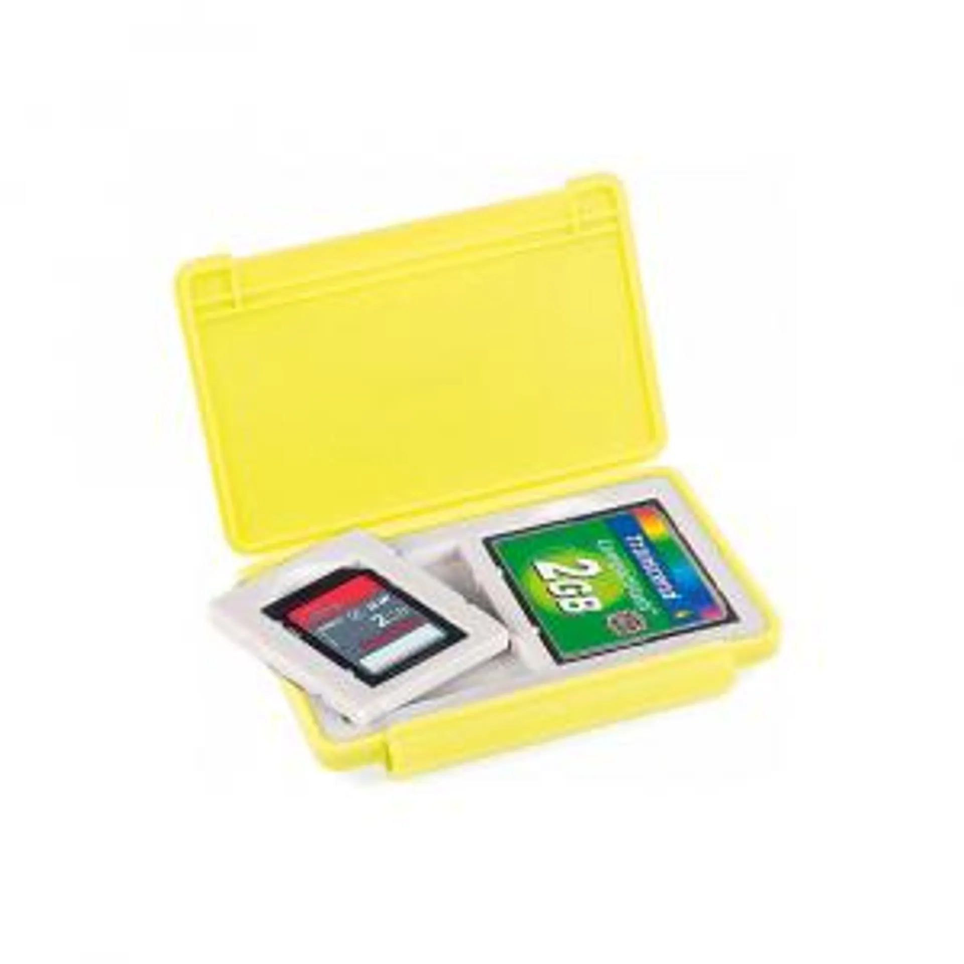 KAISER BOITE POUR 2 CARTES MÉMOIRE SD / COMPACT FLASH JAUNE FLUO