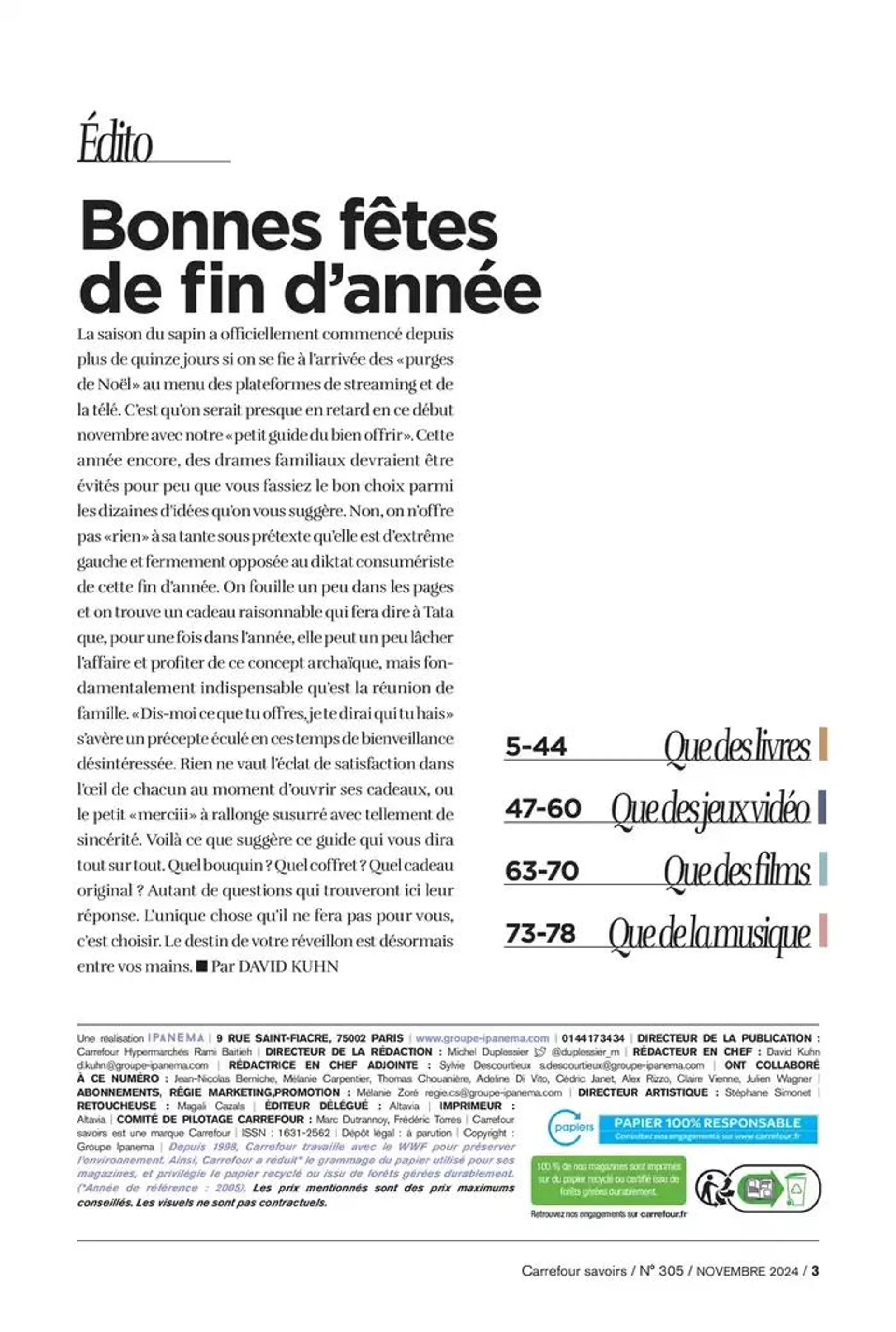 À CHACUN SA CULTURE du 1 novembre au 30 novembre 2024 - Catalogue page 3