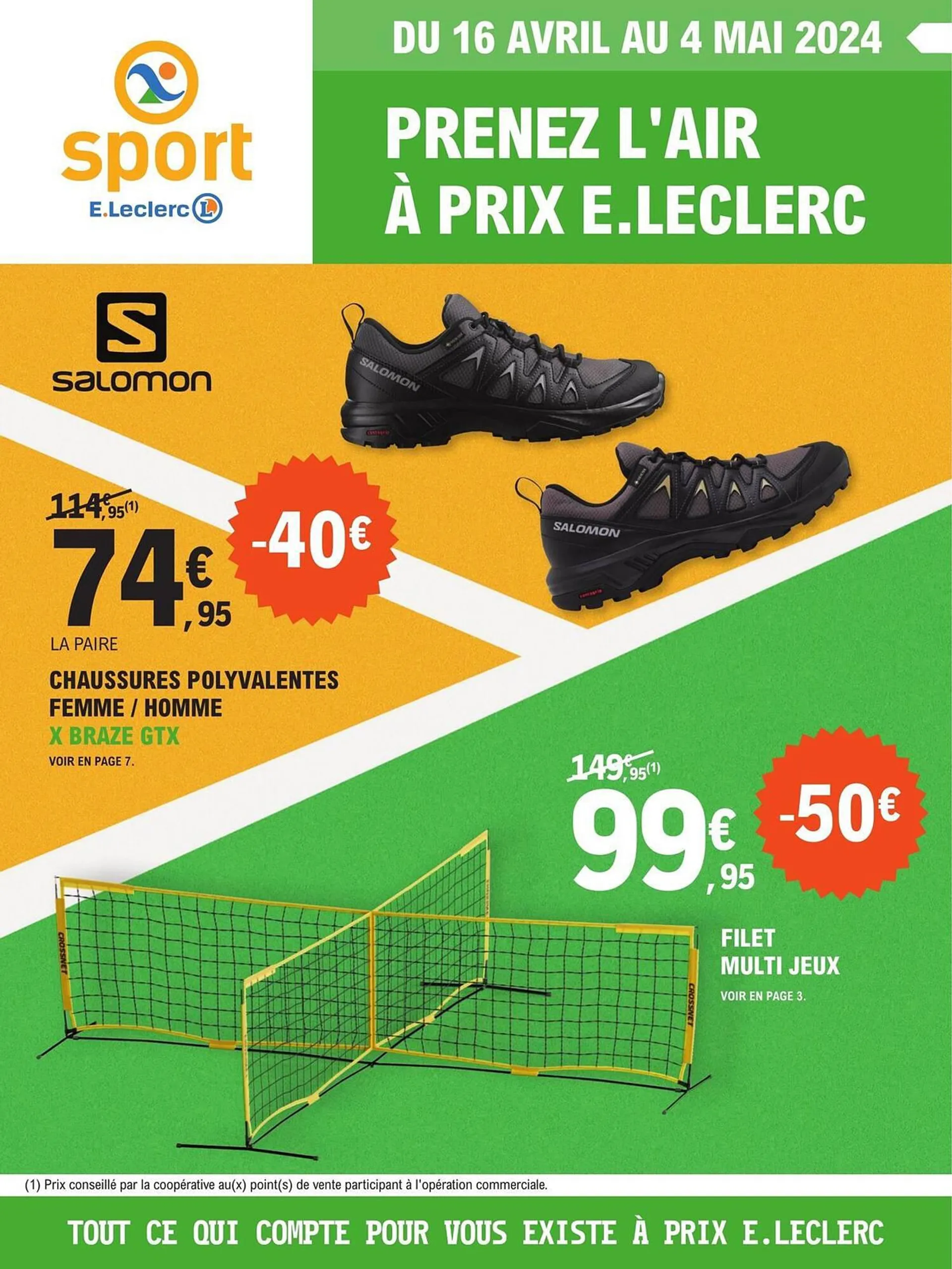Catalogue E.Leclerc Sport du 16 avril au 4 mai 2024 - Catalogue page 1