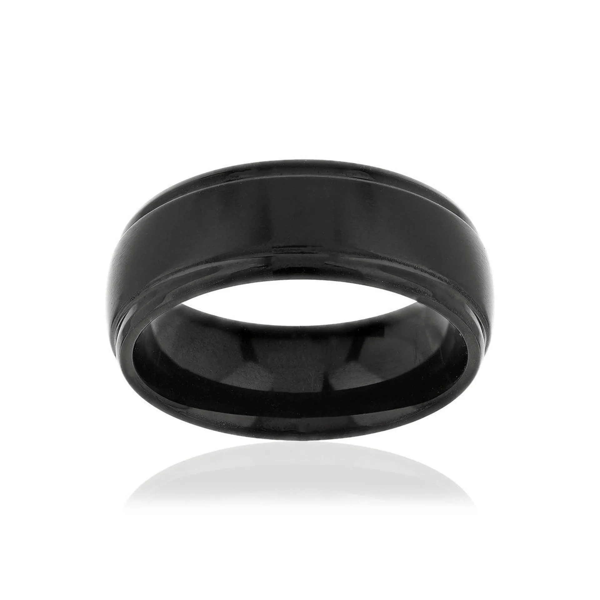 Bague acier noir