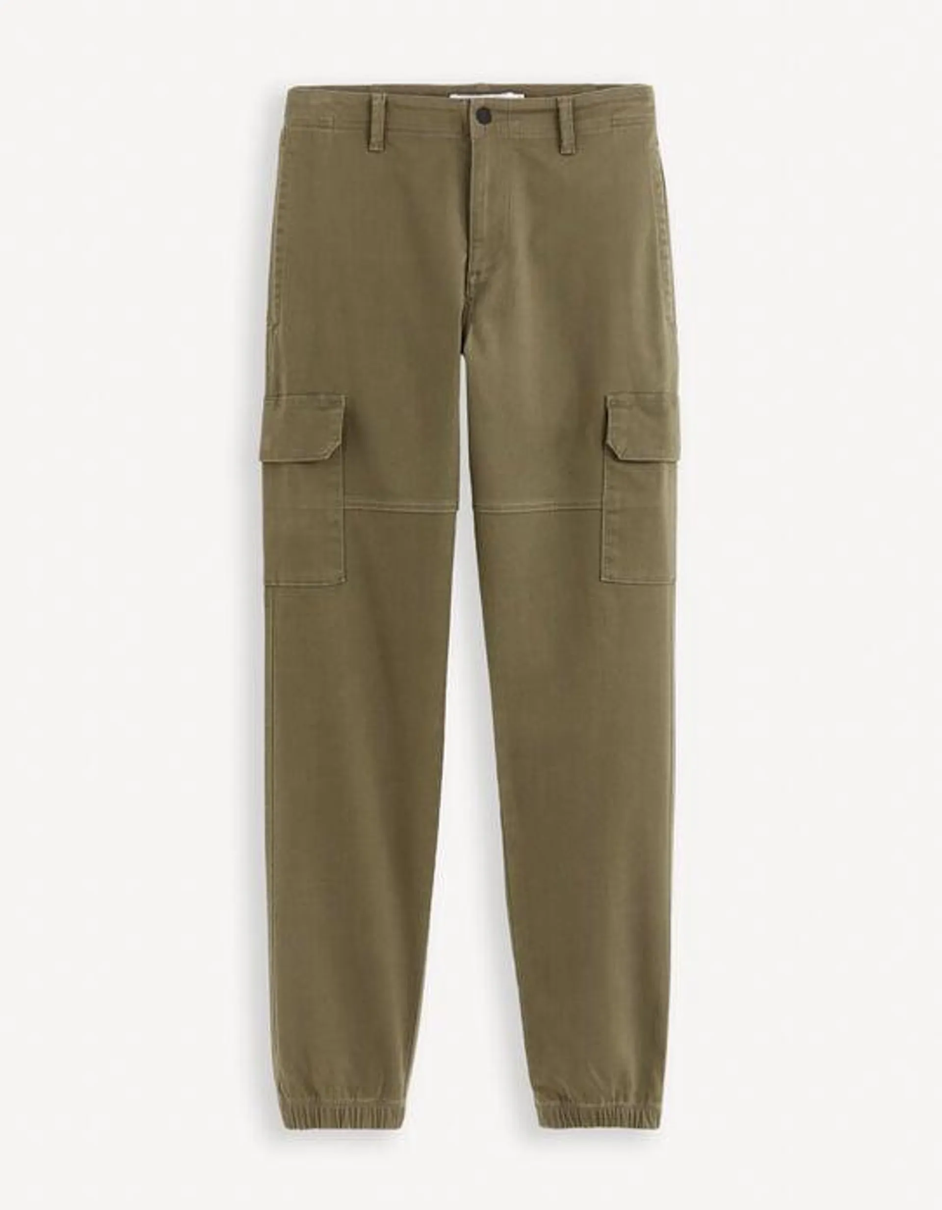 Pantalon cargo slim en coton stretch - kaki