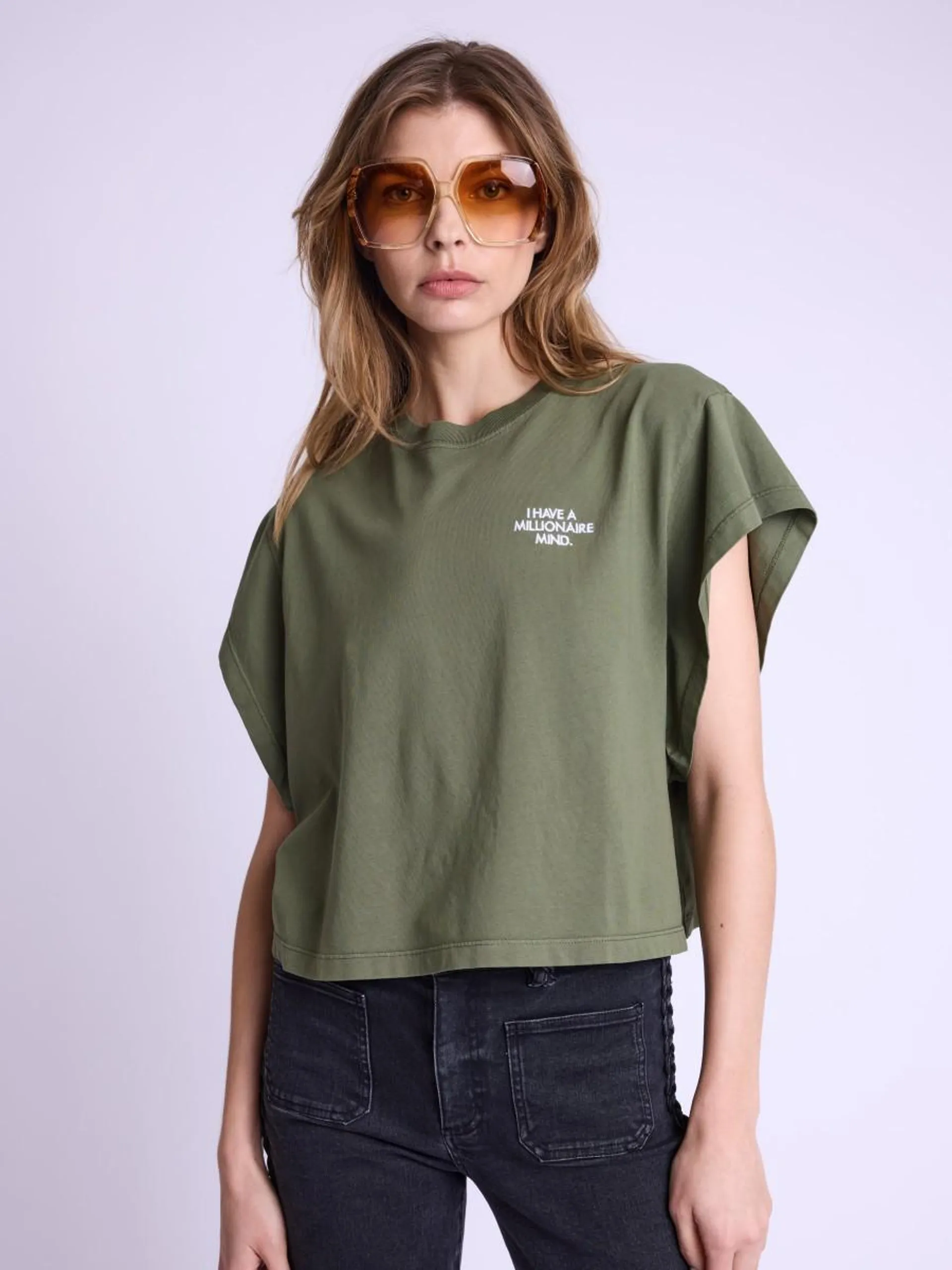 EDMOND | T-shirt khaki à épaulettes