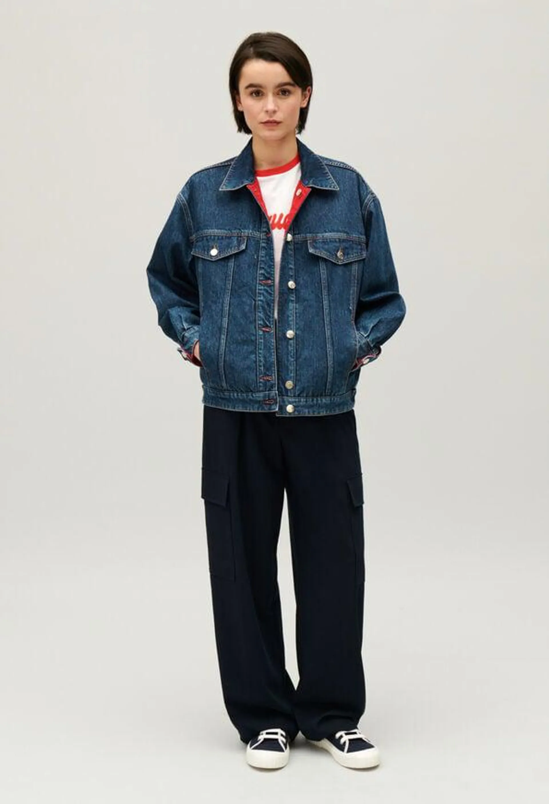 Veste oversize denim réversible