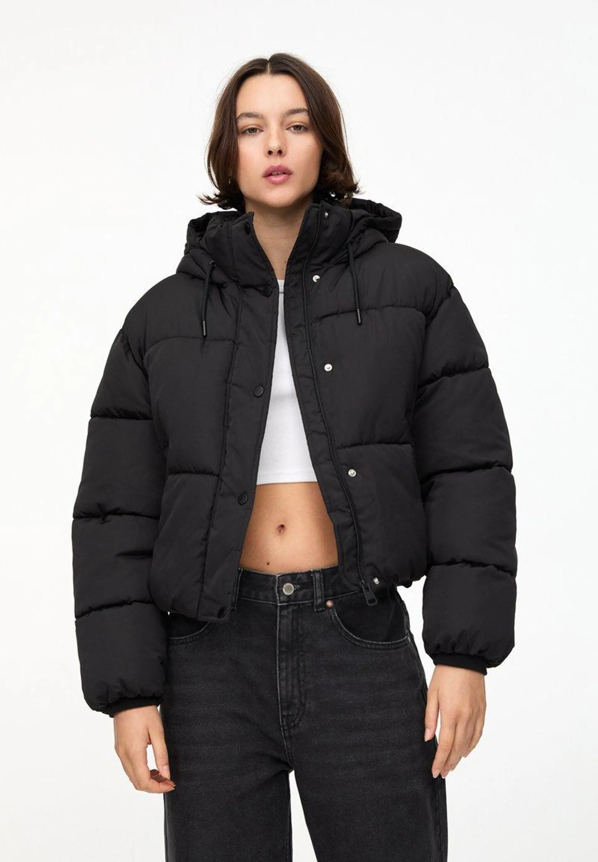 HOODED - PUFFER - Veste d'hiver - black