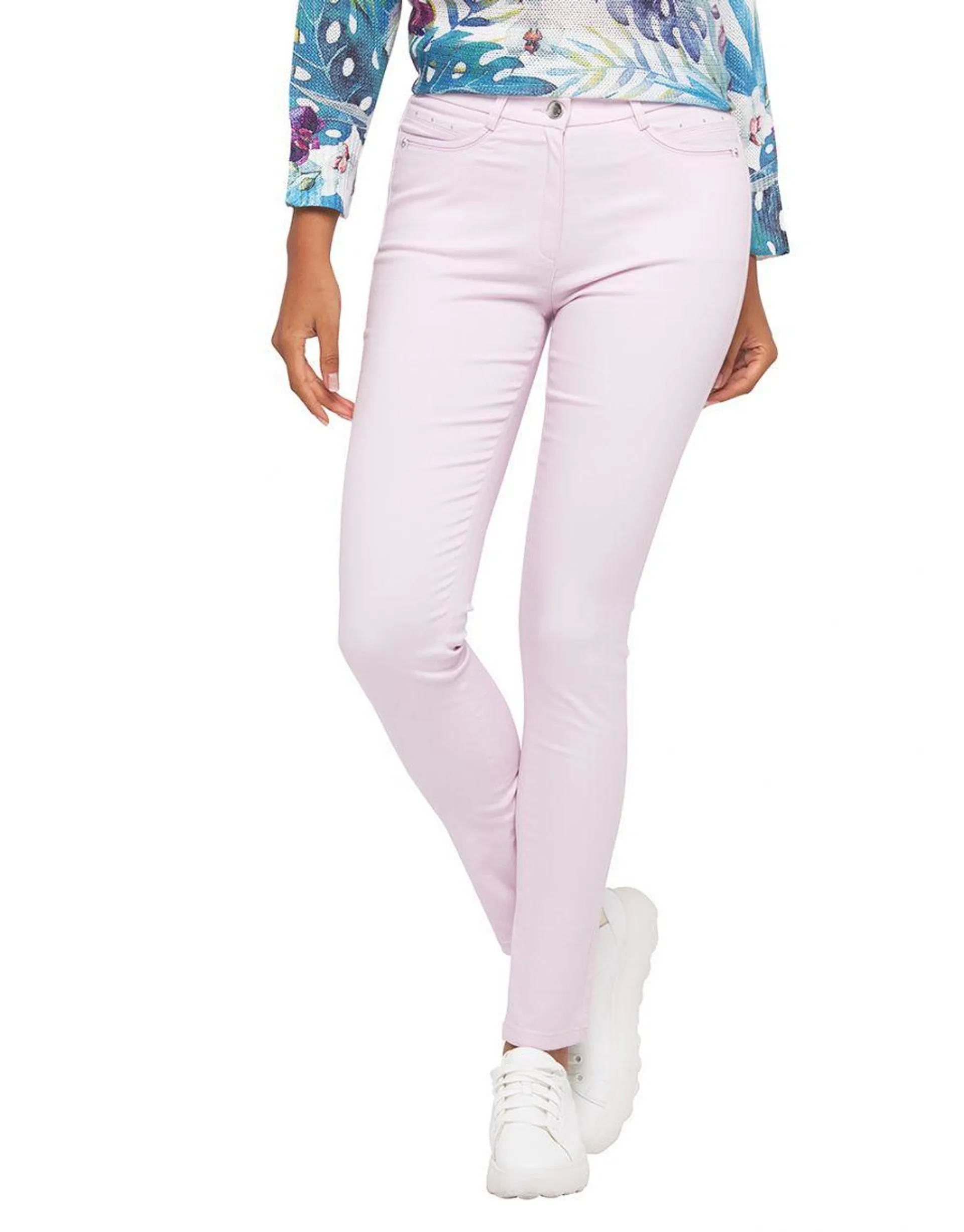 Pantalon coton rose clair