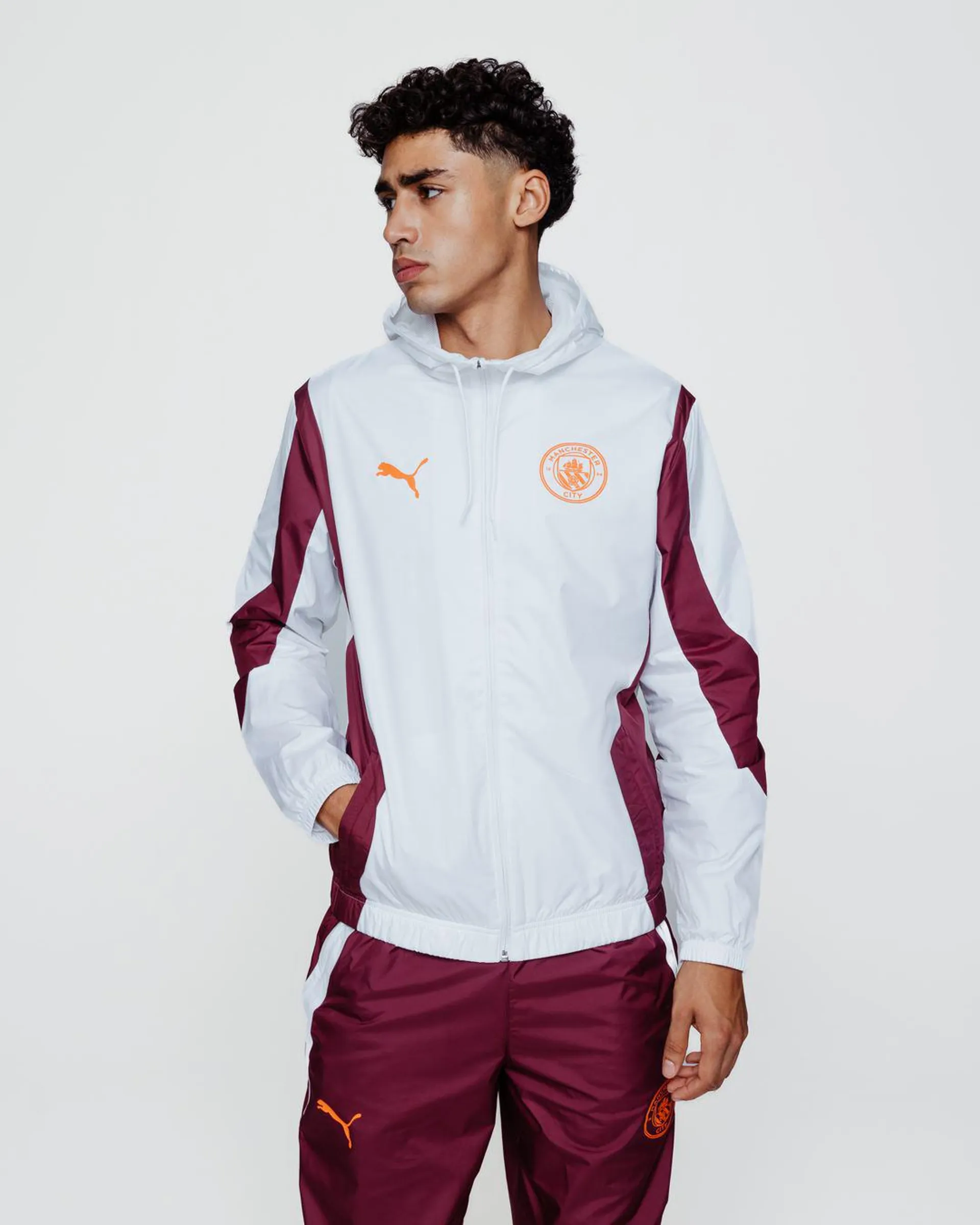 Veste Coupe-Vent Manchester City 2023/2024 - Blanc/Orange/Bordeaux