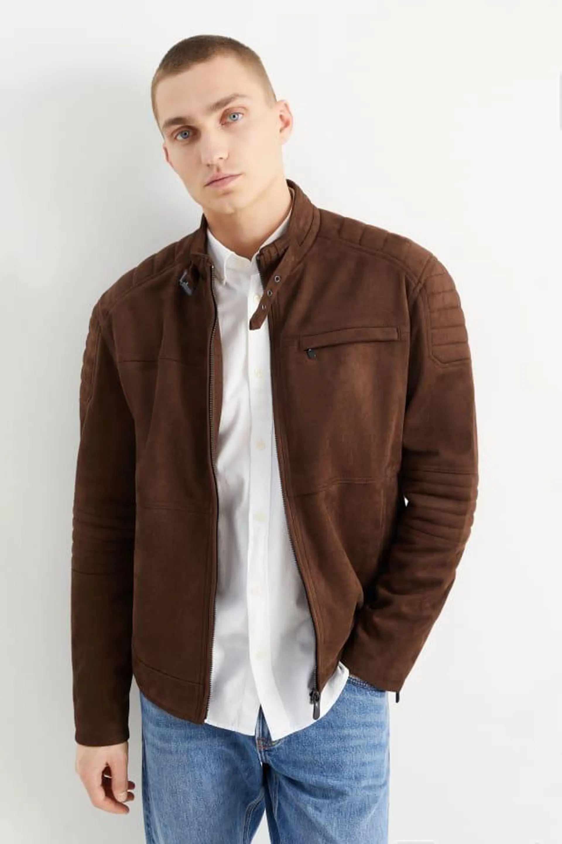 Biker jacket - faux suede