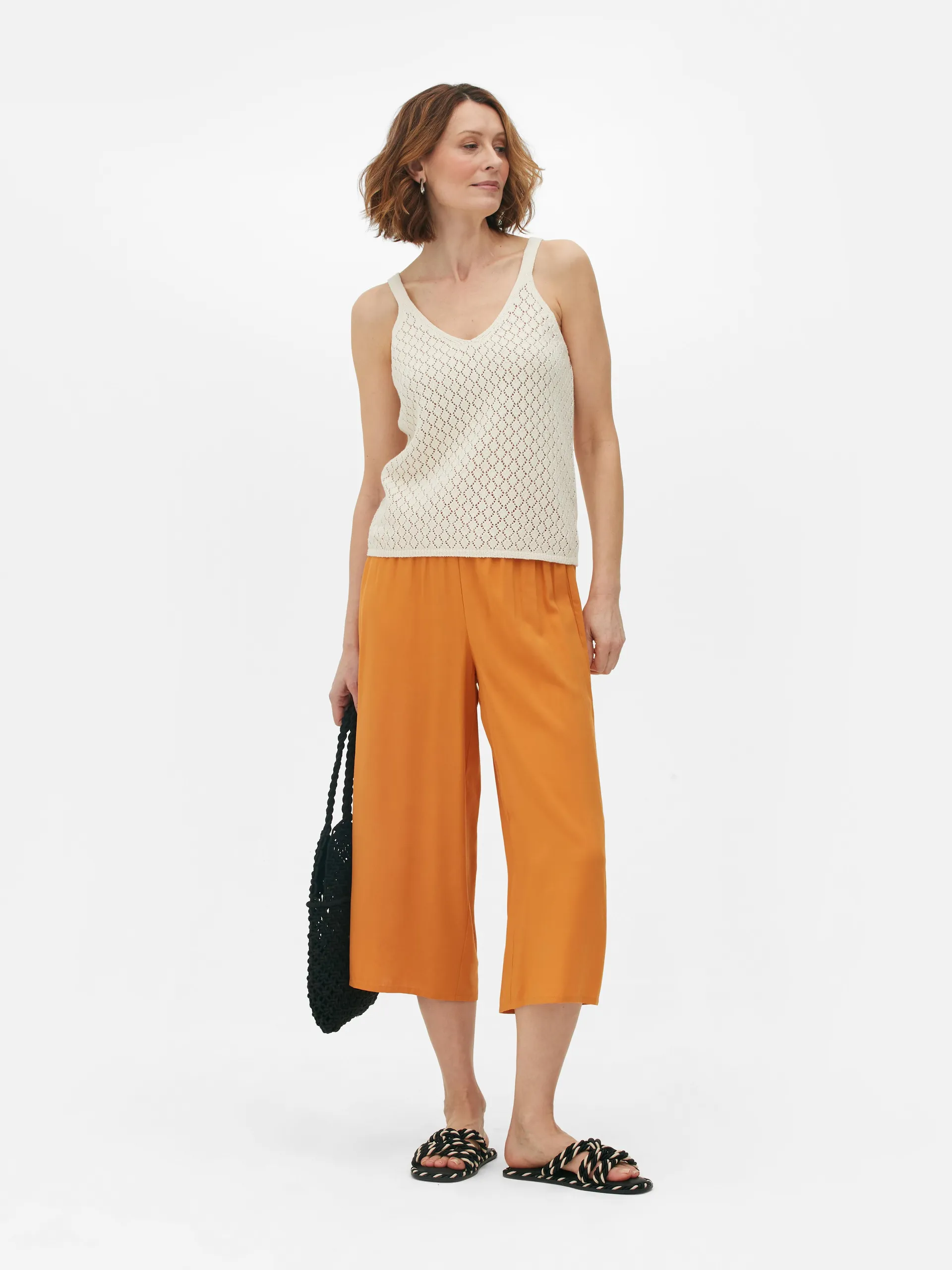 Jupe-culotte à taille élastiquée