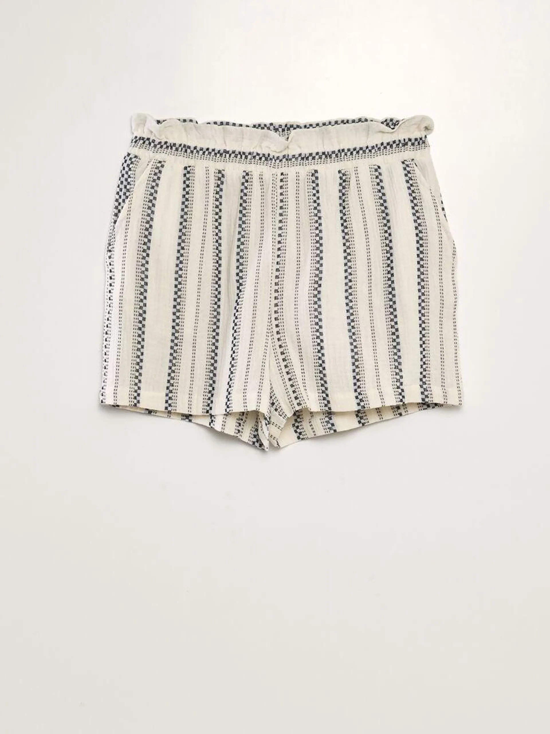 Short gaufré motif jacquard 'JDY' - Beige