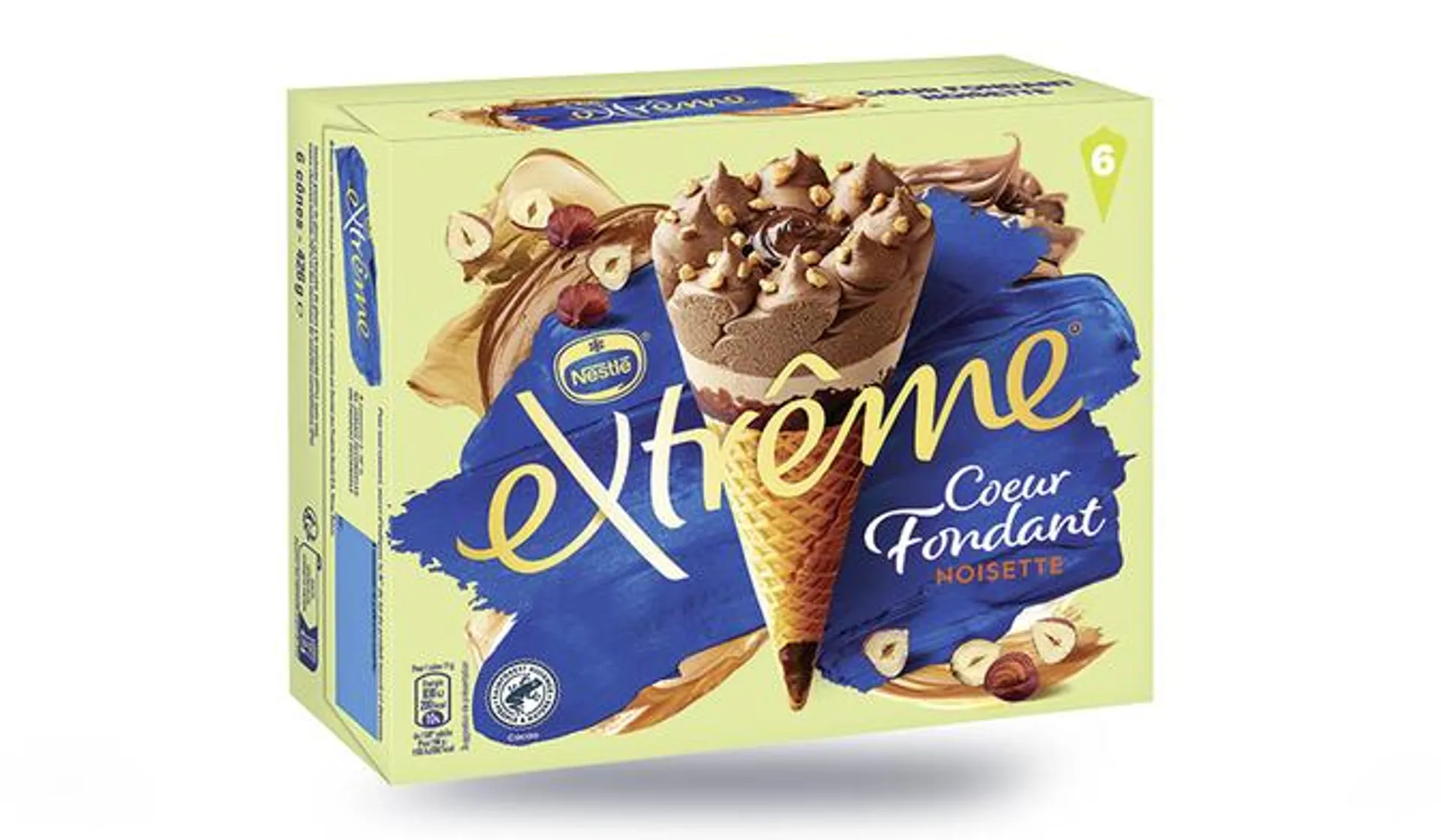 6 cônes Extrême coeur fondant-noisette, Nestlé