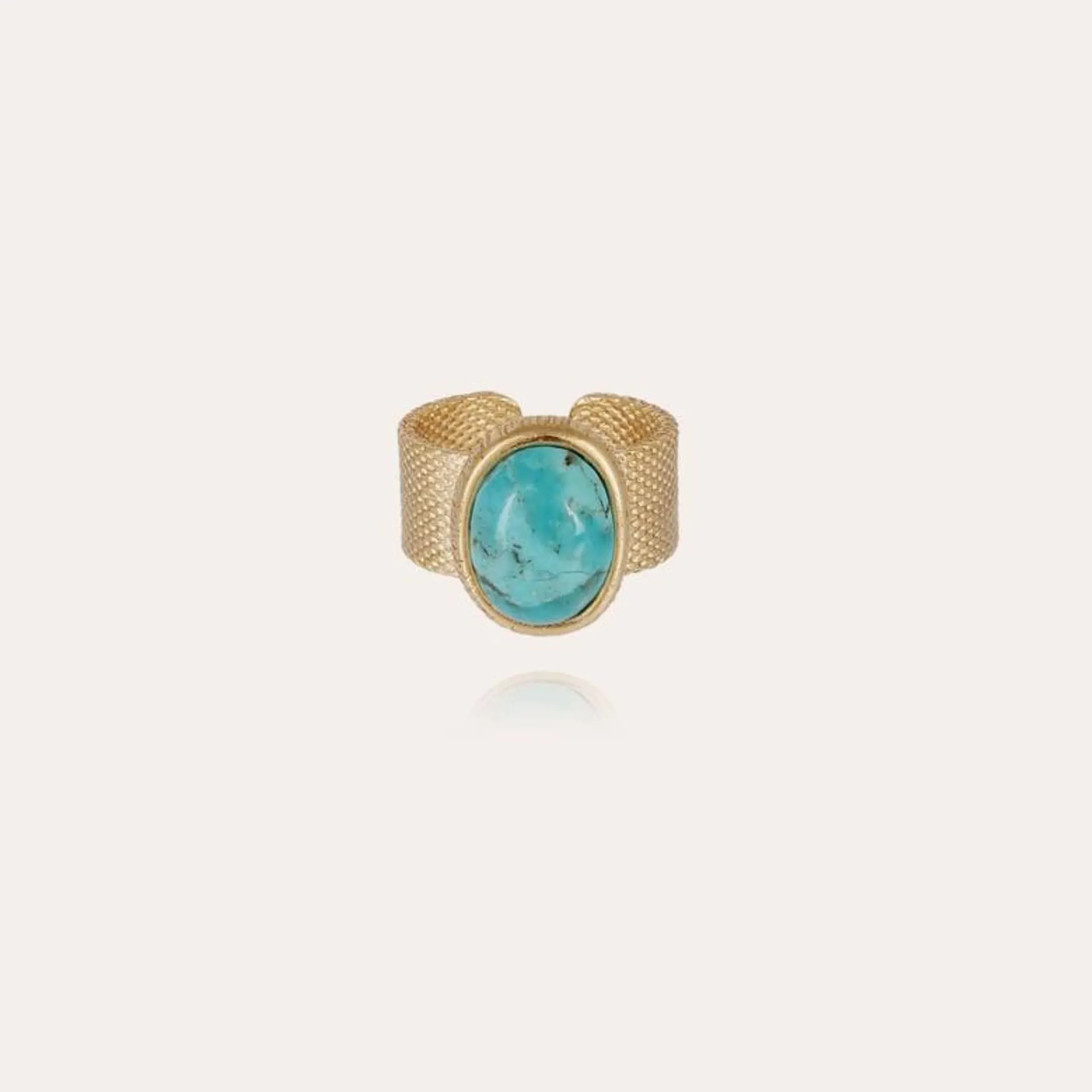 Totem Ovo ring large size gold - Turquoise