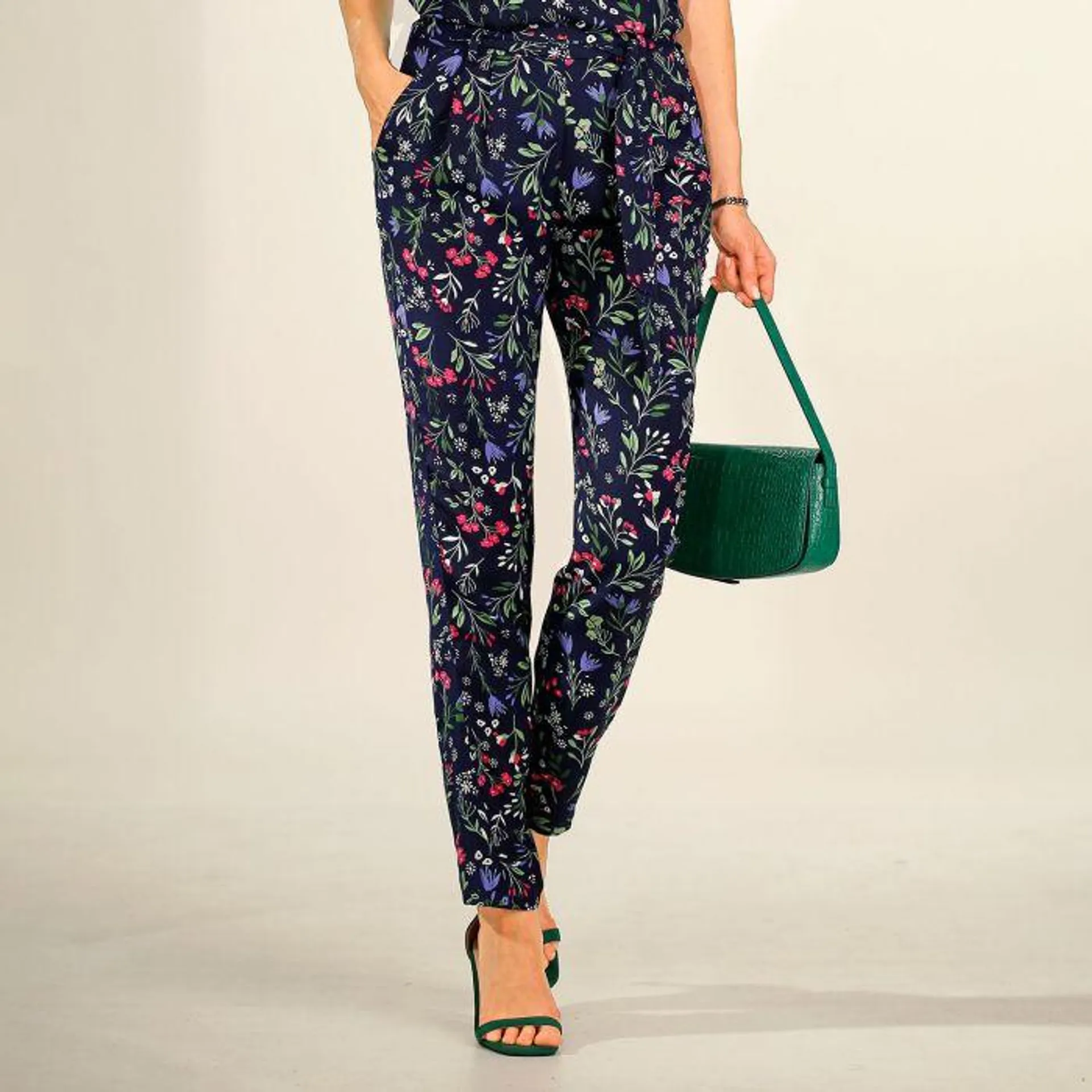 Pantalon fluide imprimé fleurs