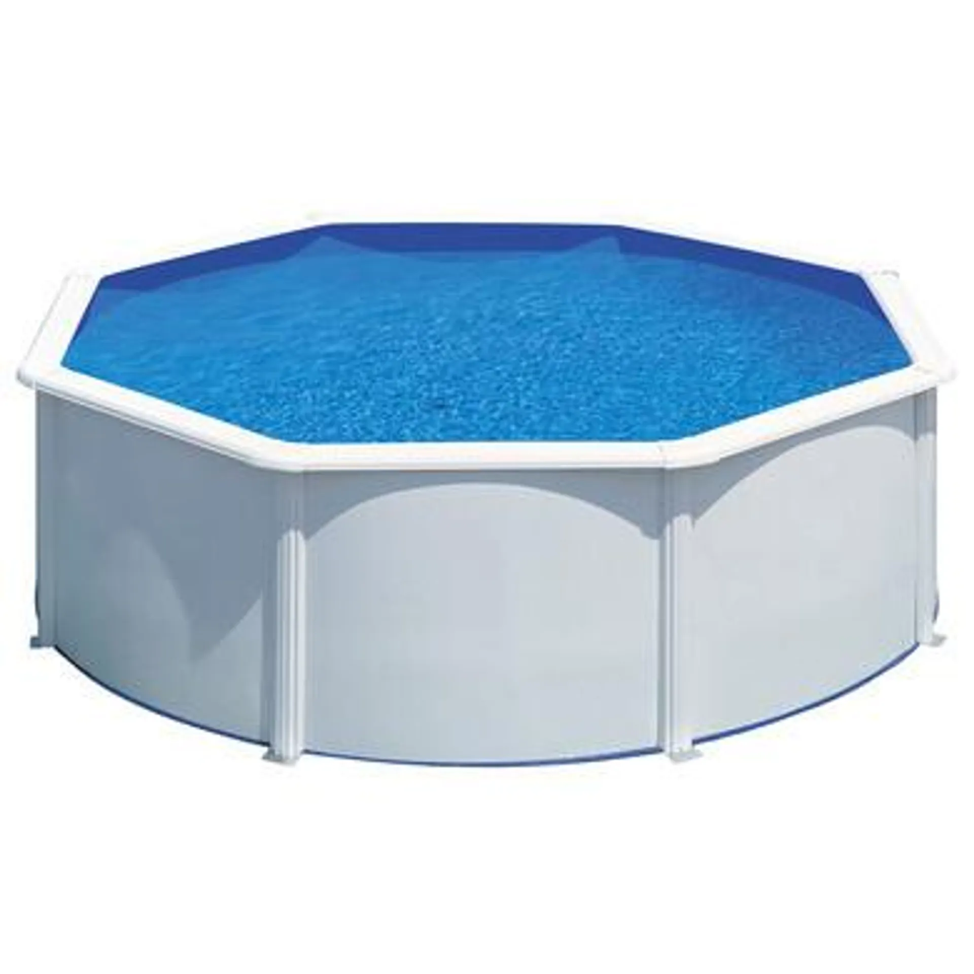 Piscine ronde en acier blanc 370 x 122 cm, filtre à sable