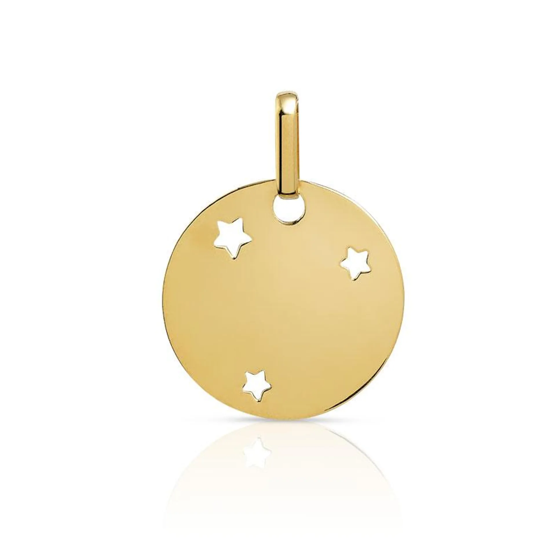 Pendentif or 375 jaune étoiles ajourées