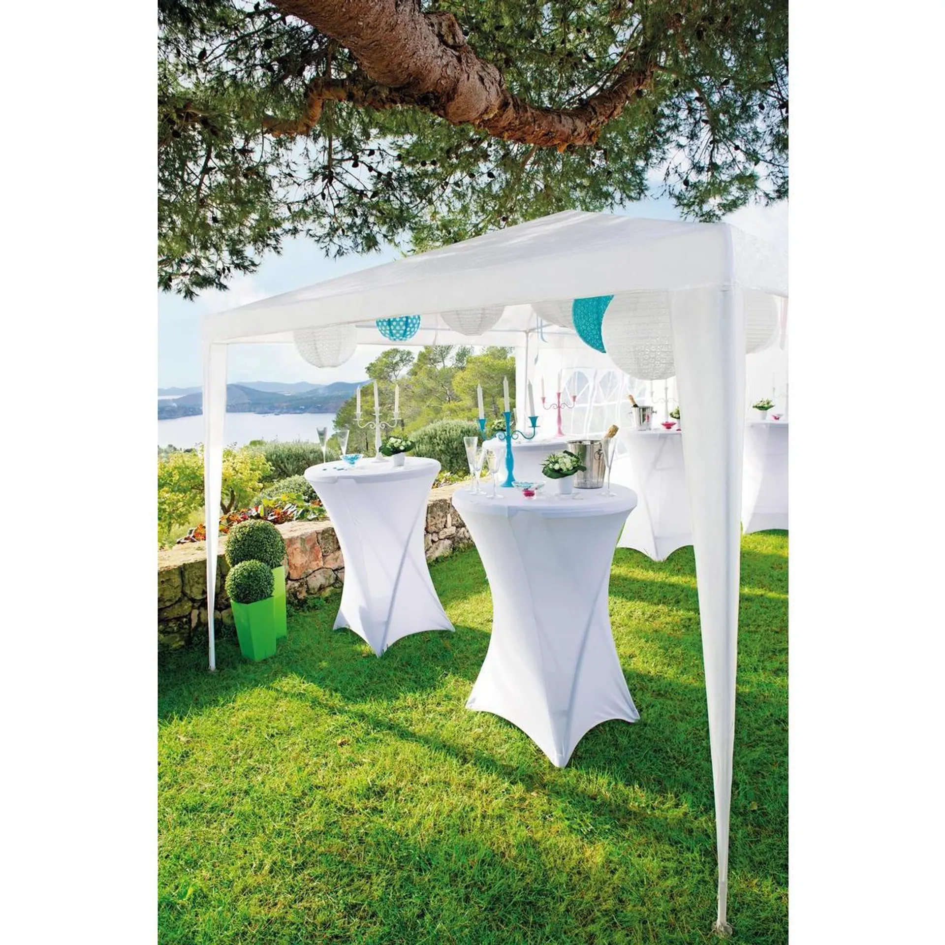 Tonnelle Bob - 3 x 6 x H 2,6 m - blanc