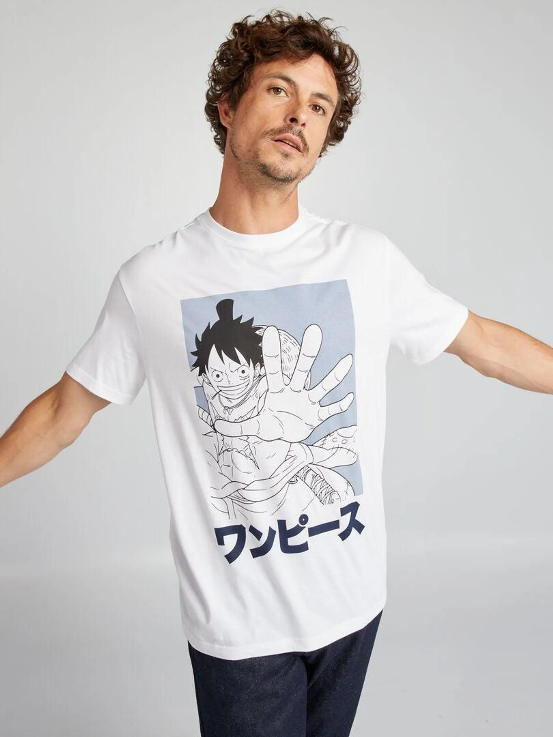 T-shirt imprimé 'One piece' - blanc