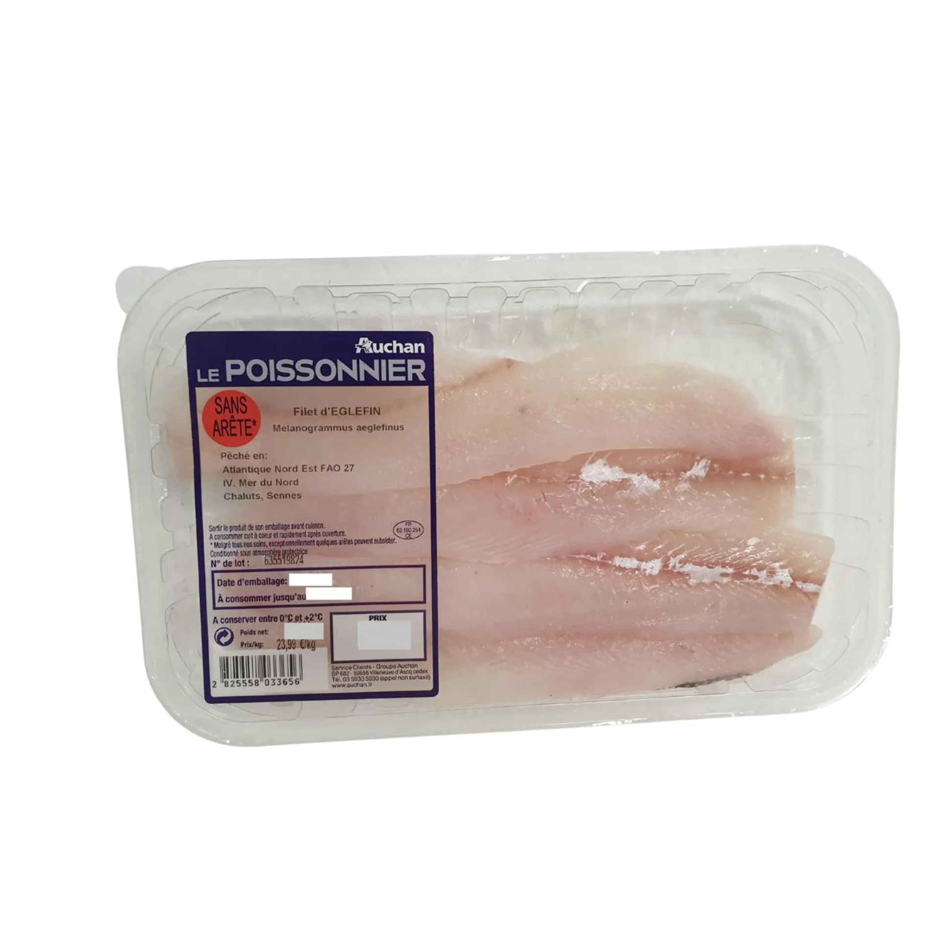 AUCHAN LE POISSONNIER Filet d'eglefin 400g