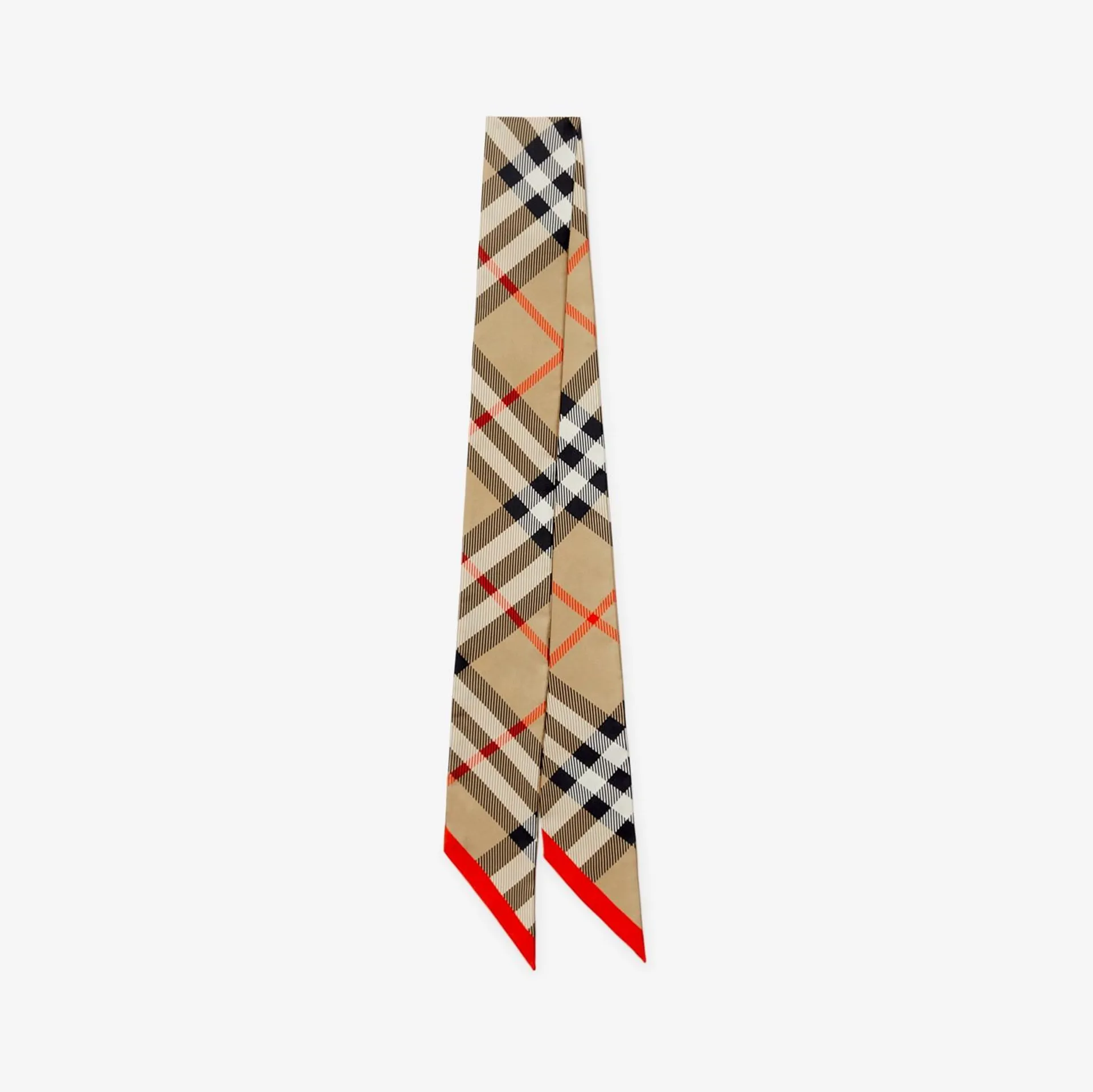 Skinny Check Silk Scarf