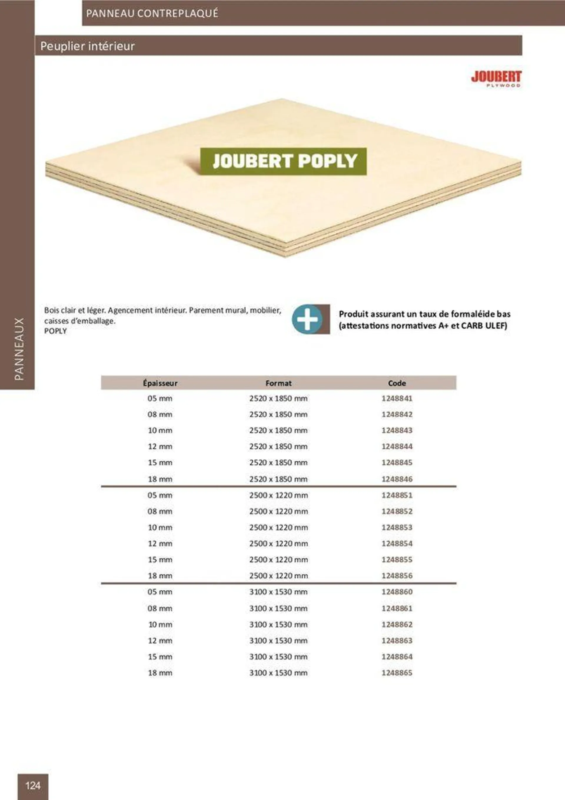 Bois panneaux 2024 - 27