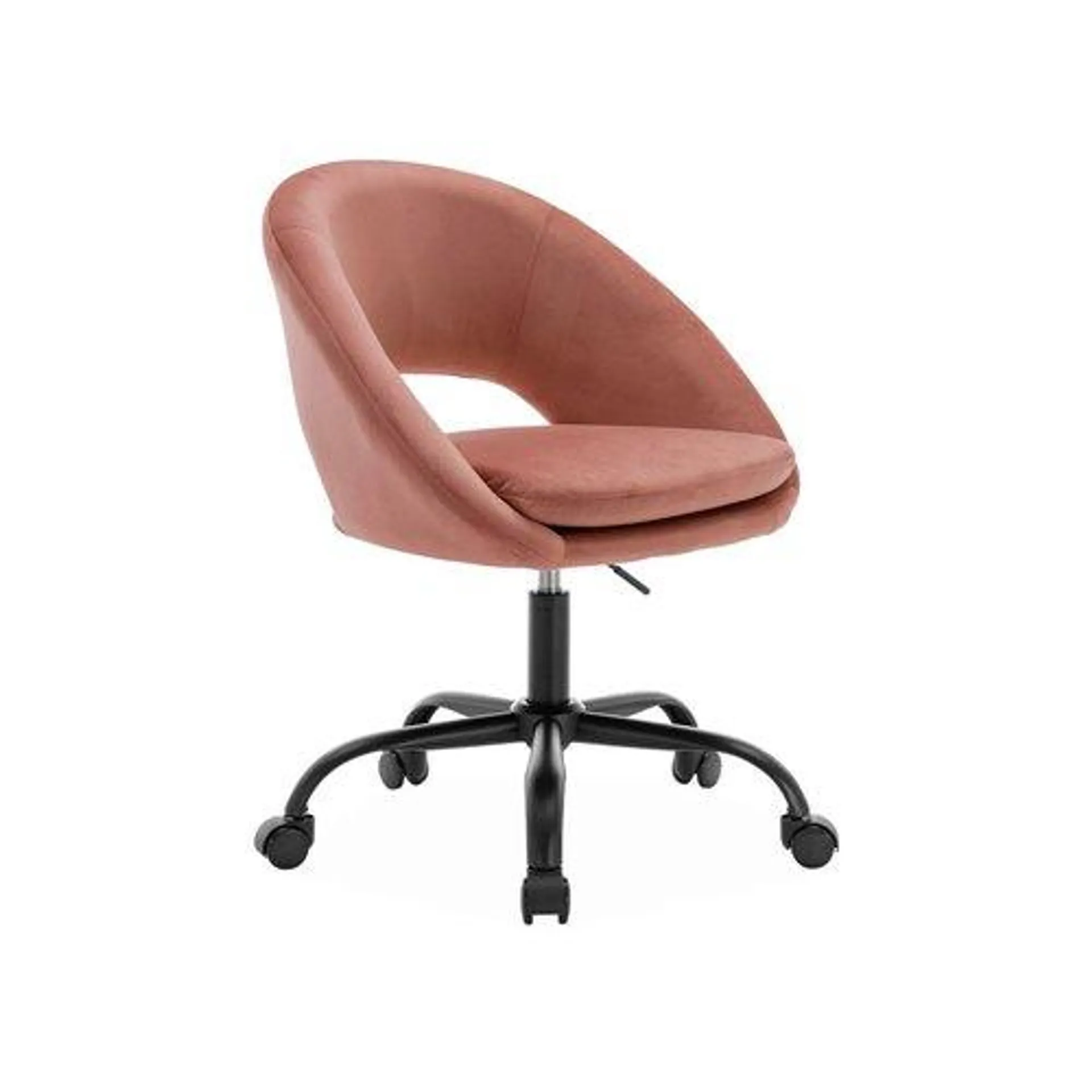 Chaise de bureau à roulettes en velours PAM