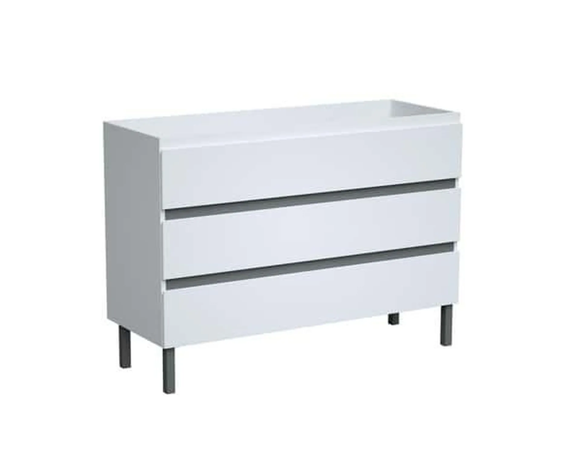 Meuble sous vasque double à poser decor blanc/gris "style" l.120 x h.86 x p.45 cm