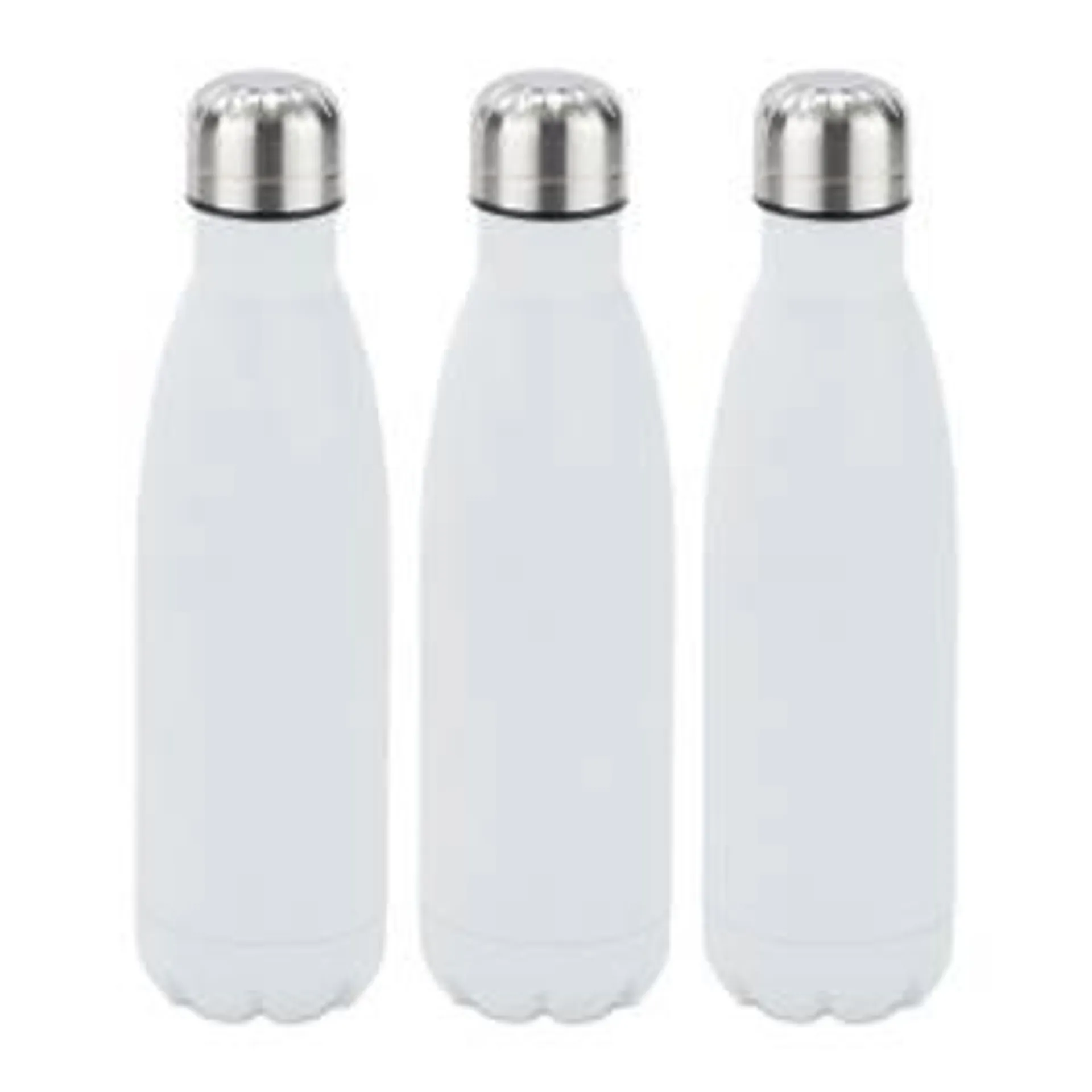 Gourde inox bouteille eau blanc lot de 3