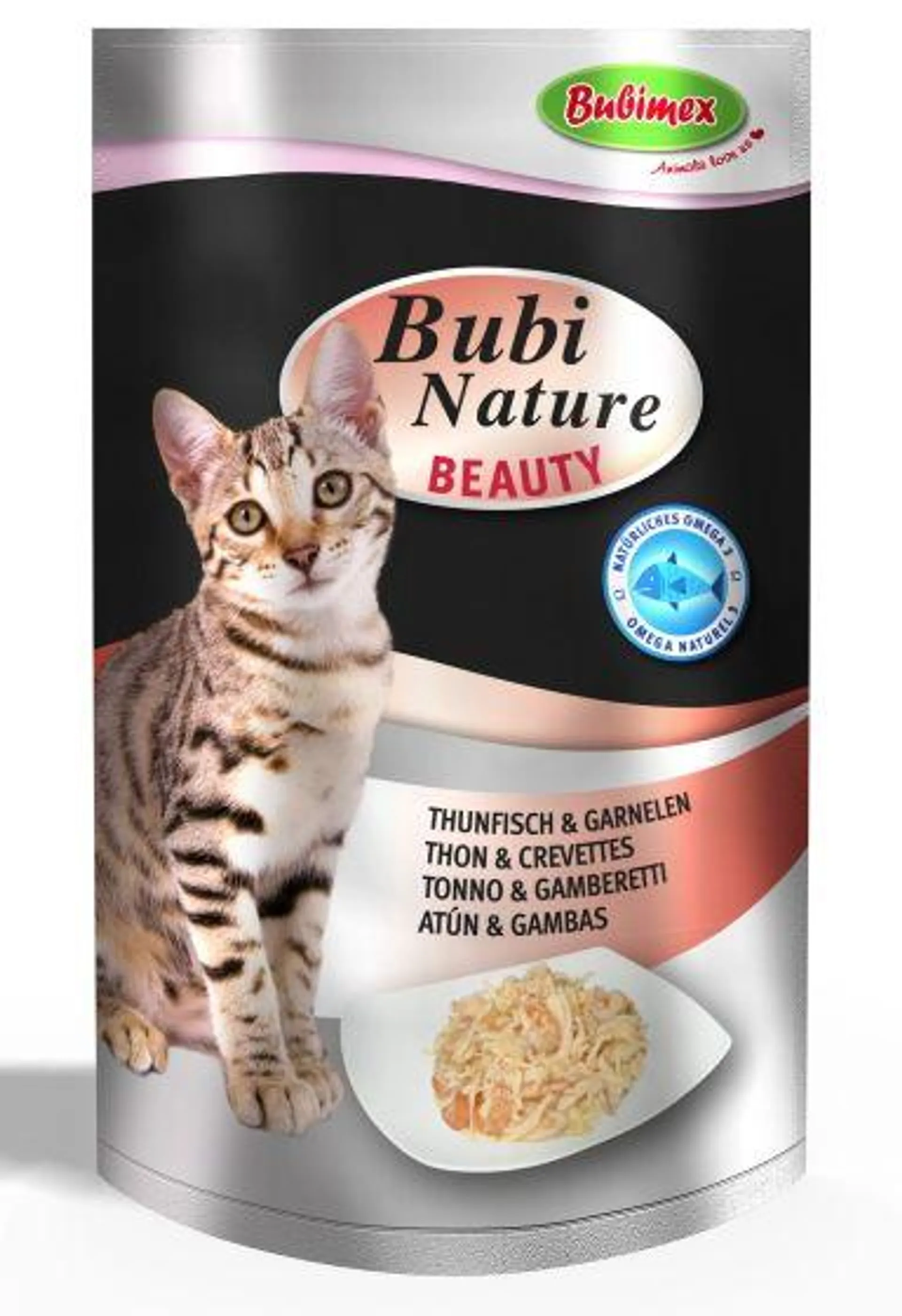 Pâtée sachet fraîcheur au thon et crevette pour chat adulte Bubi Nature Beauty