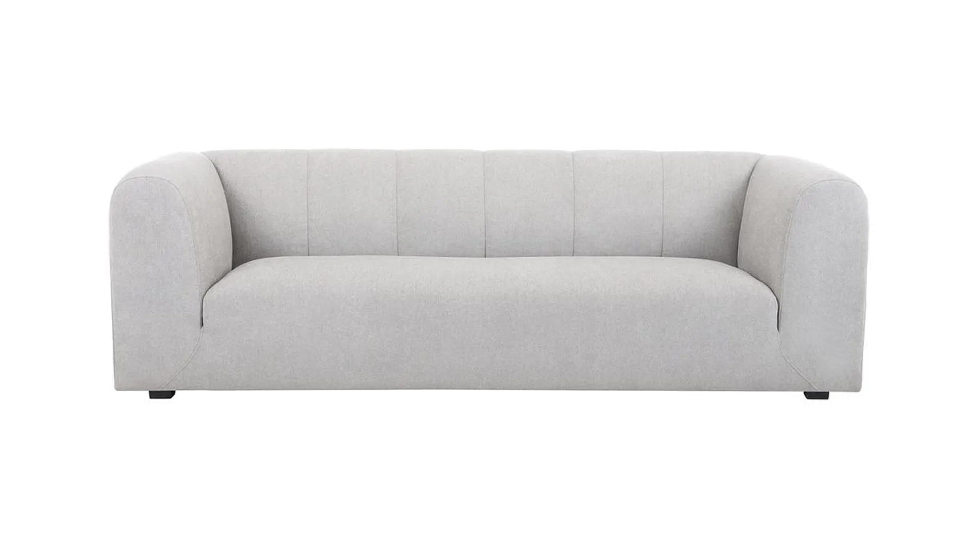Canapé design en tissu effet velours texturé gris 3-4 places OLIVEIRO