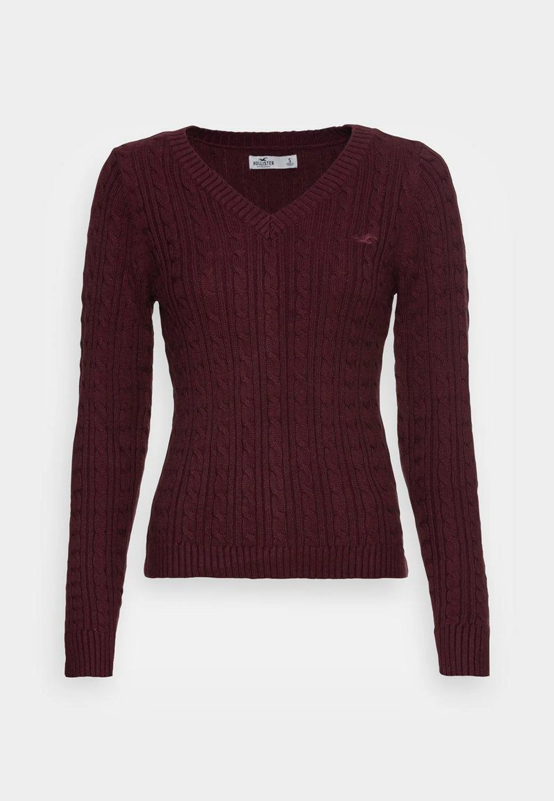 ICON CABLE VNECK UPDATE - Pullover - wine tasting