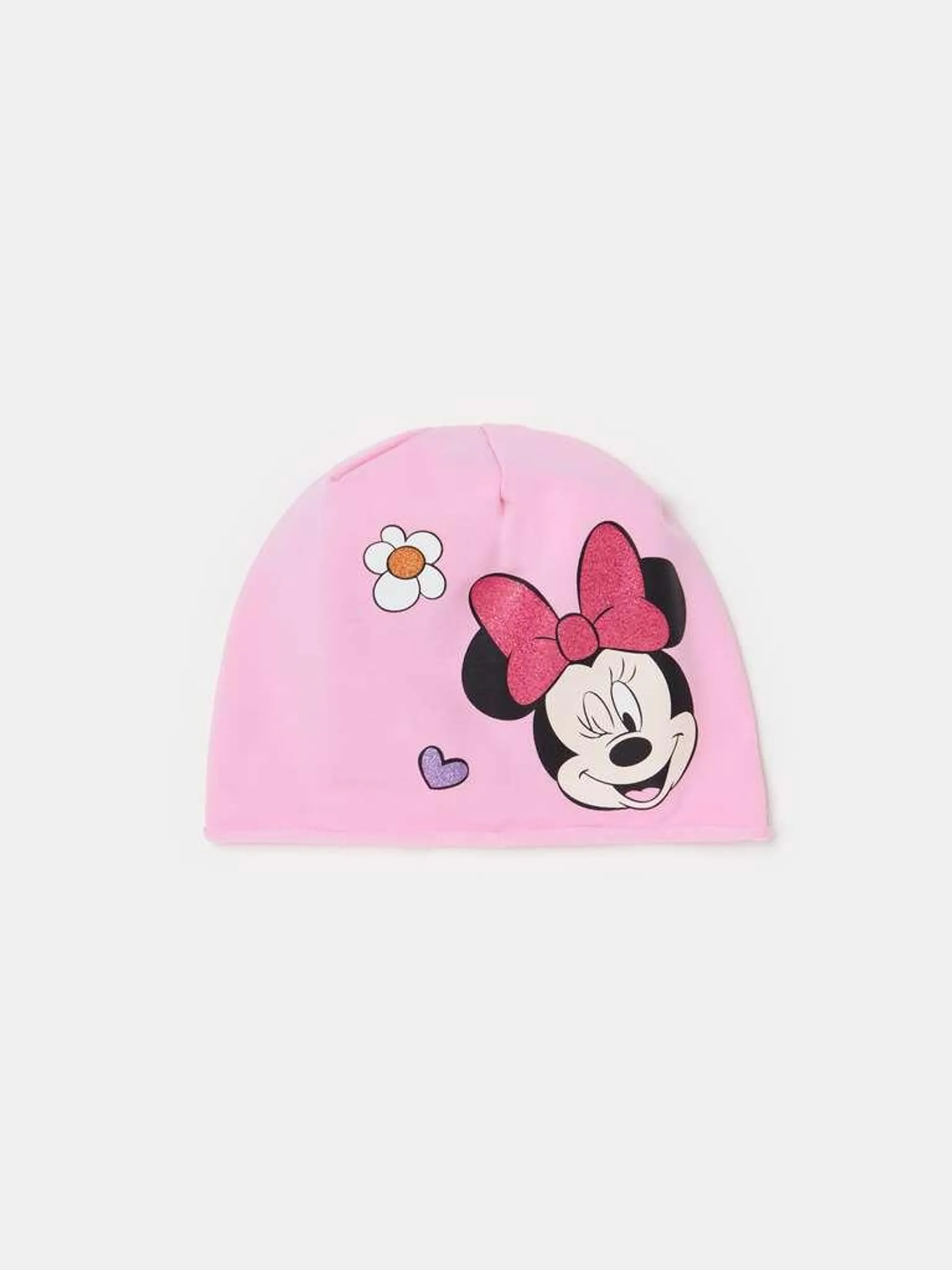 Organic cotton hat with Minnie Mouse print Rose