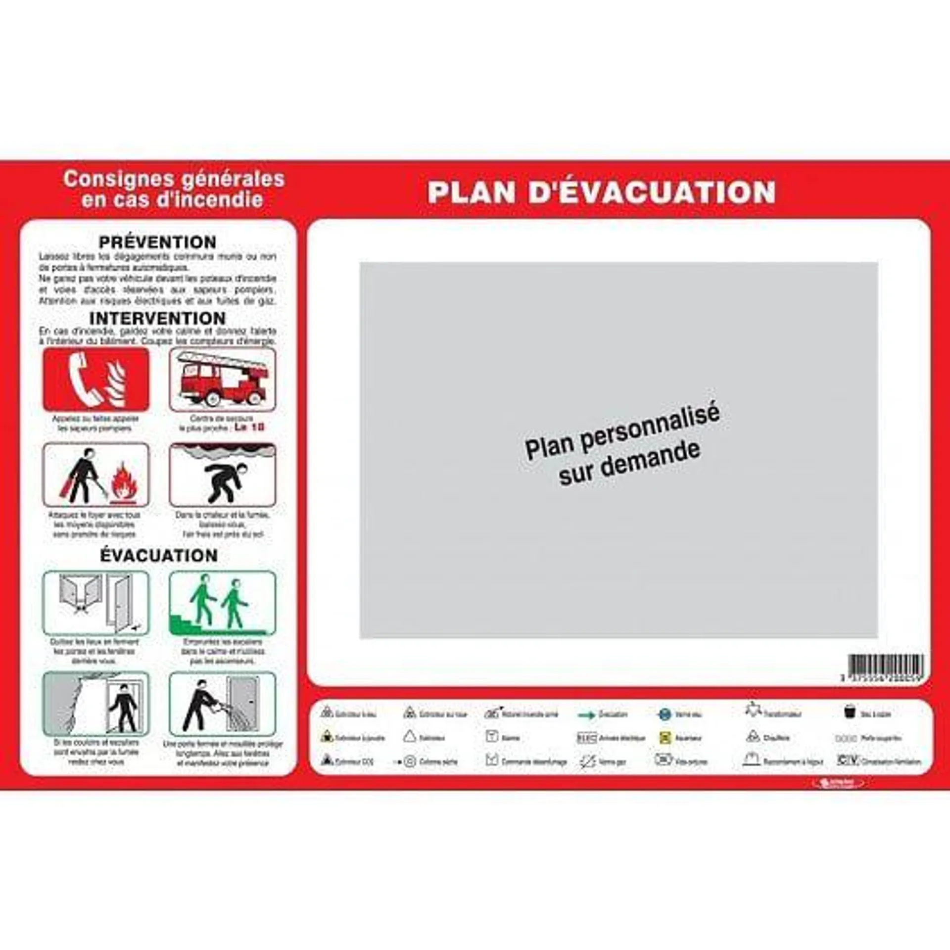 Plan d'évacuation 450x300mm