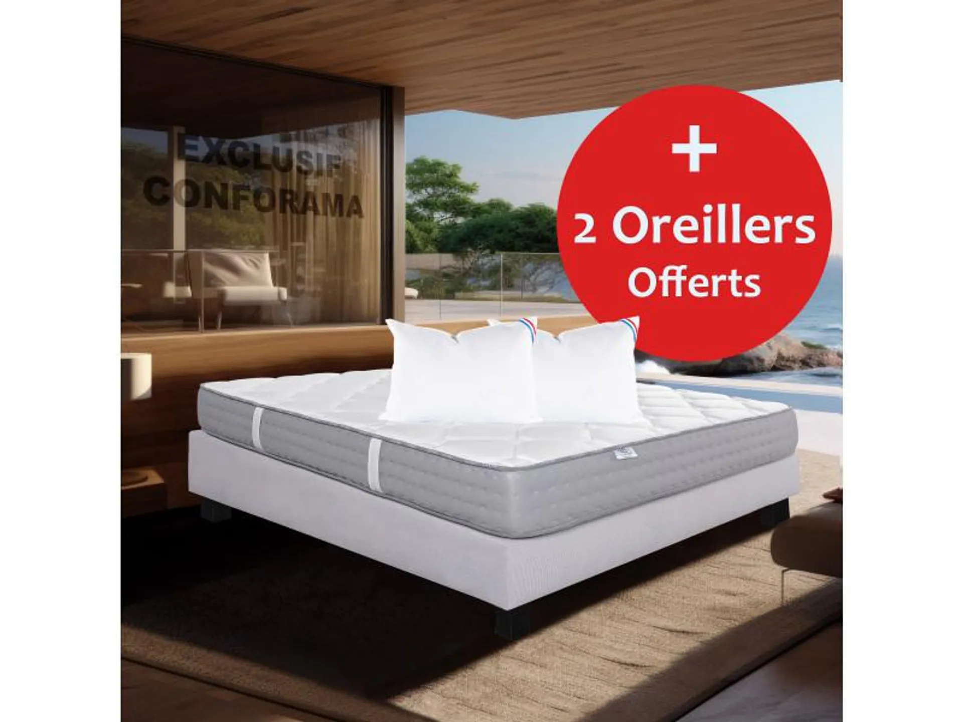 Matelas 140x190 cm, luxury, 20 cm, mousse memosoft100, ferme et confortable, indépendance du couchage, face été/hiver