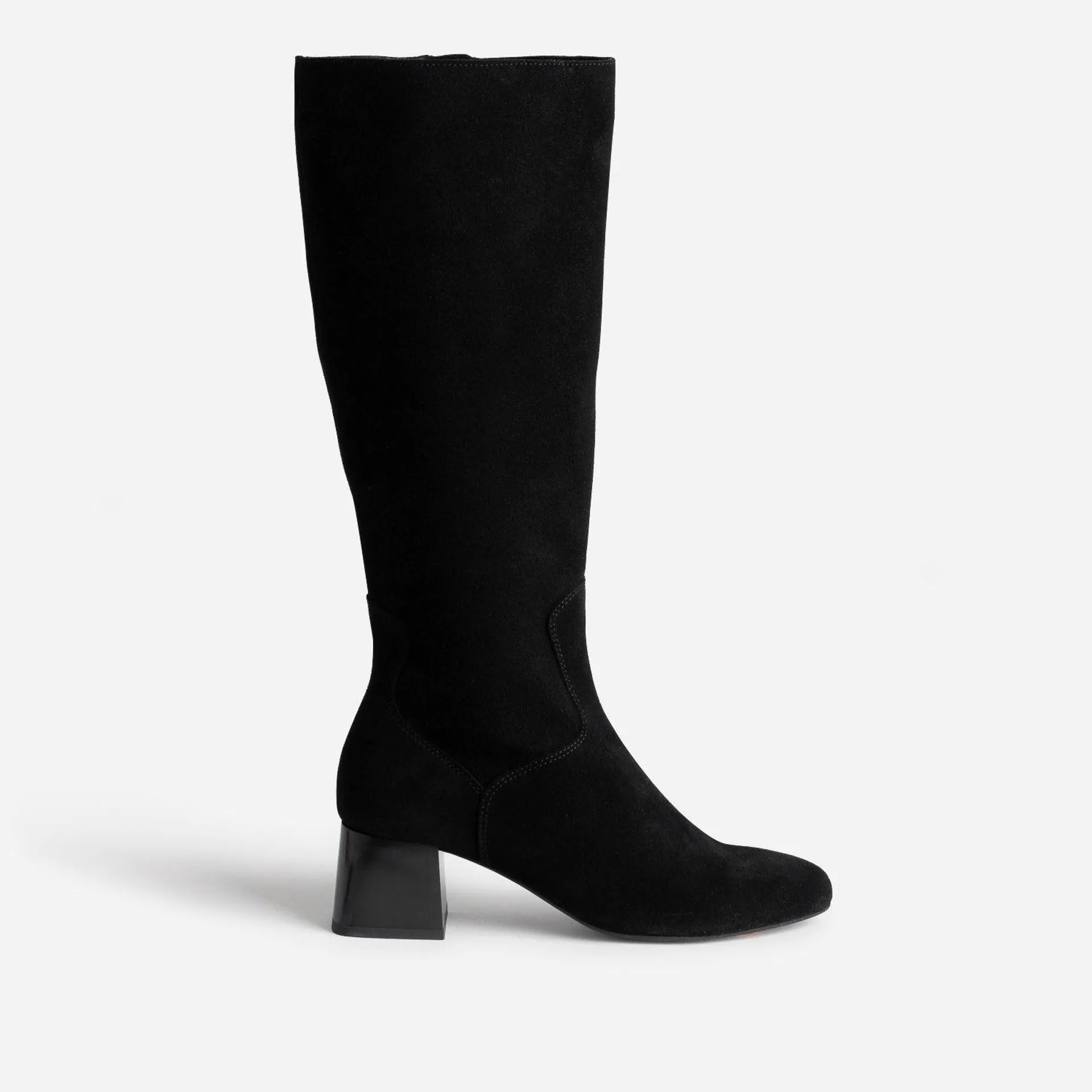 Botte noire cuir velours souple