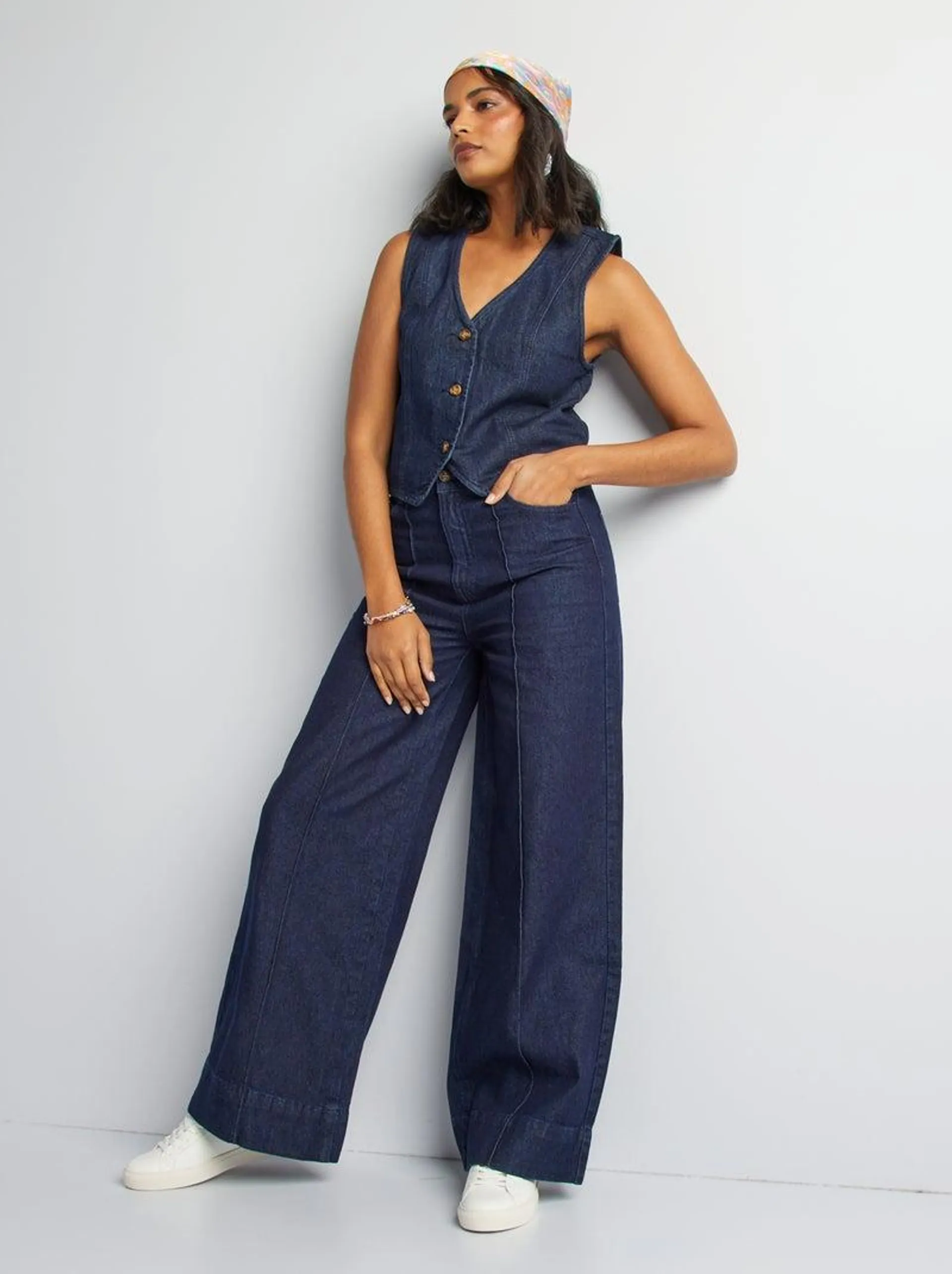 Jean brut wide leg - Denim