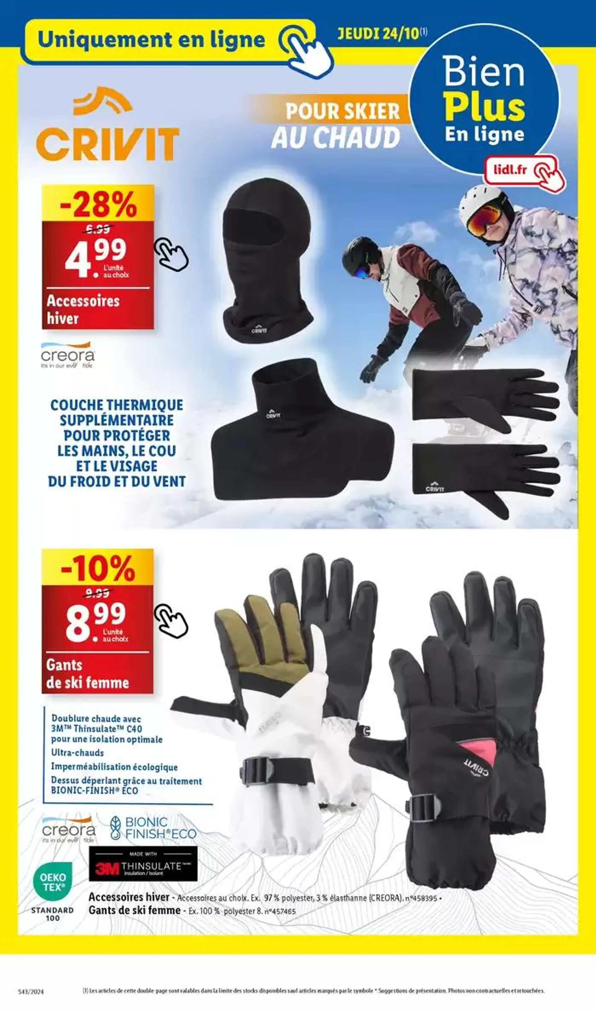 Skiez à prix réduit en profitant des bonnes affaires sur notre marque de sport Crivit du 21 octobre au 24 octobre 2024 - Catalogue page 38