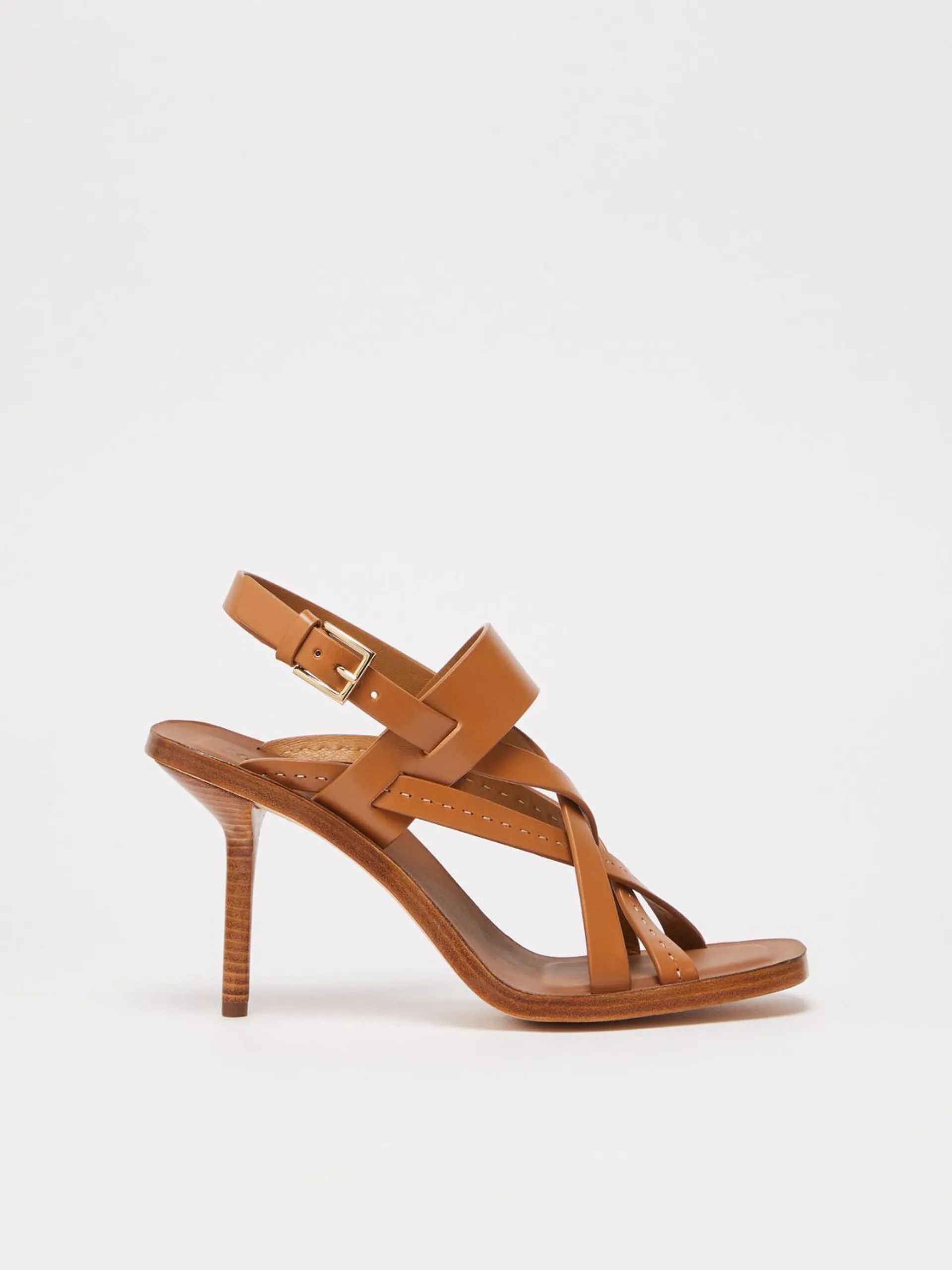 Leather cage sandals