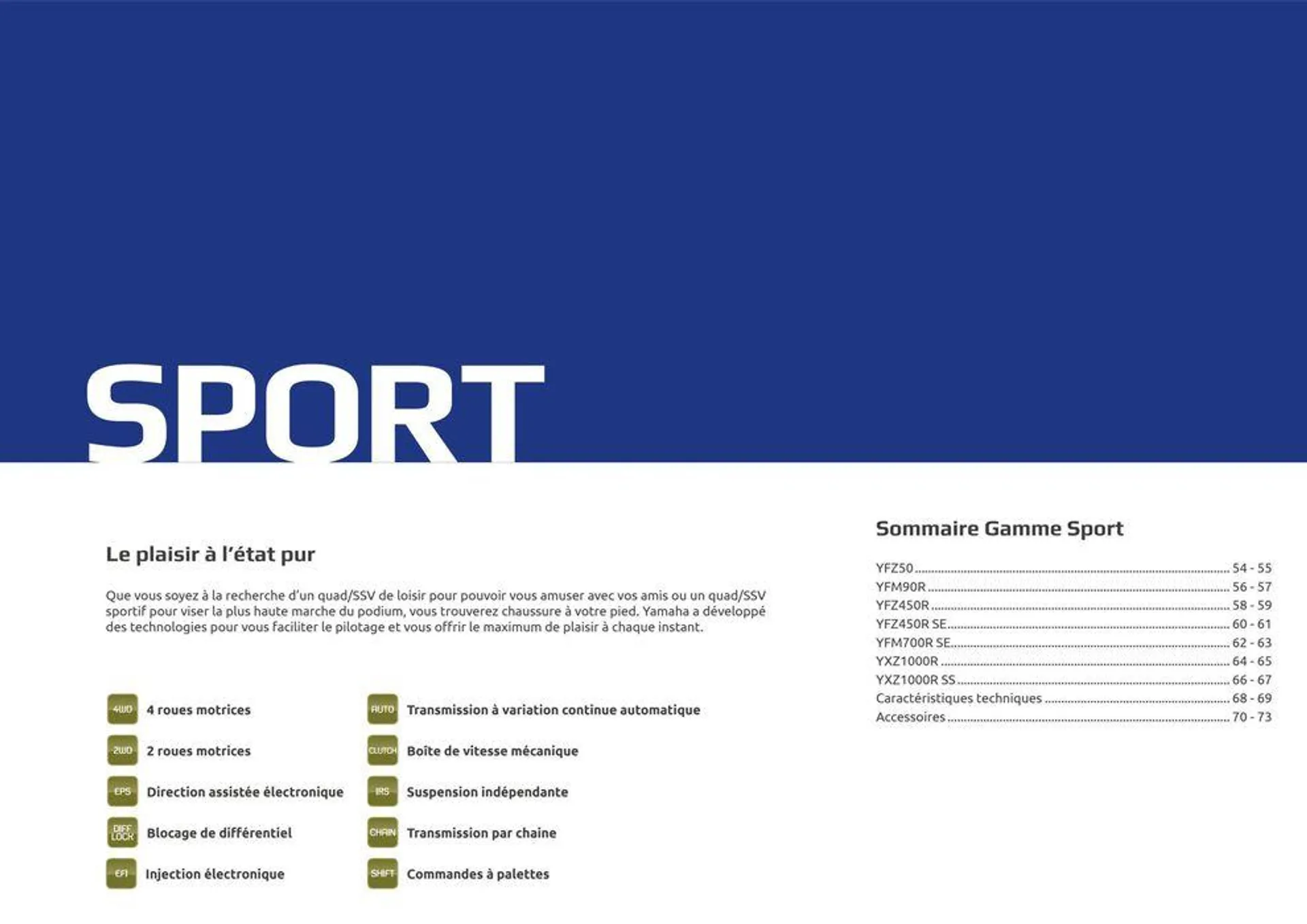 Catalogue Yamaha Quatre roues - Quads et SSV - 48